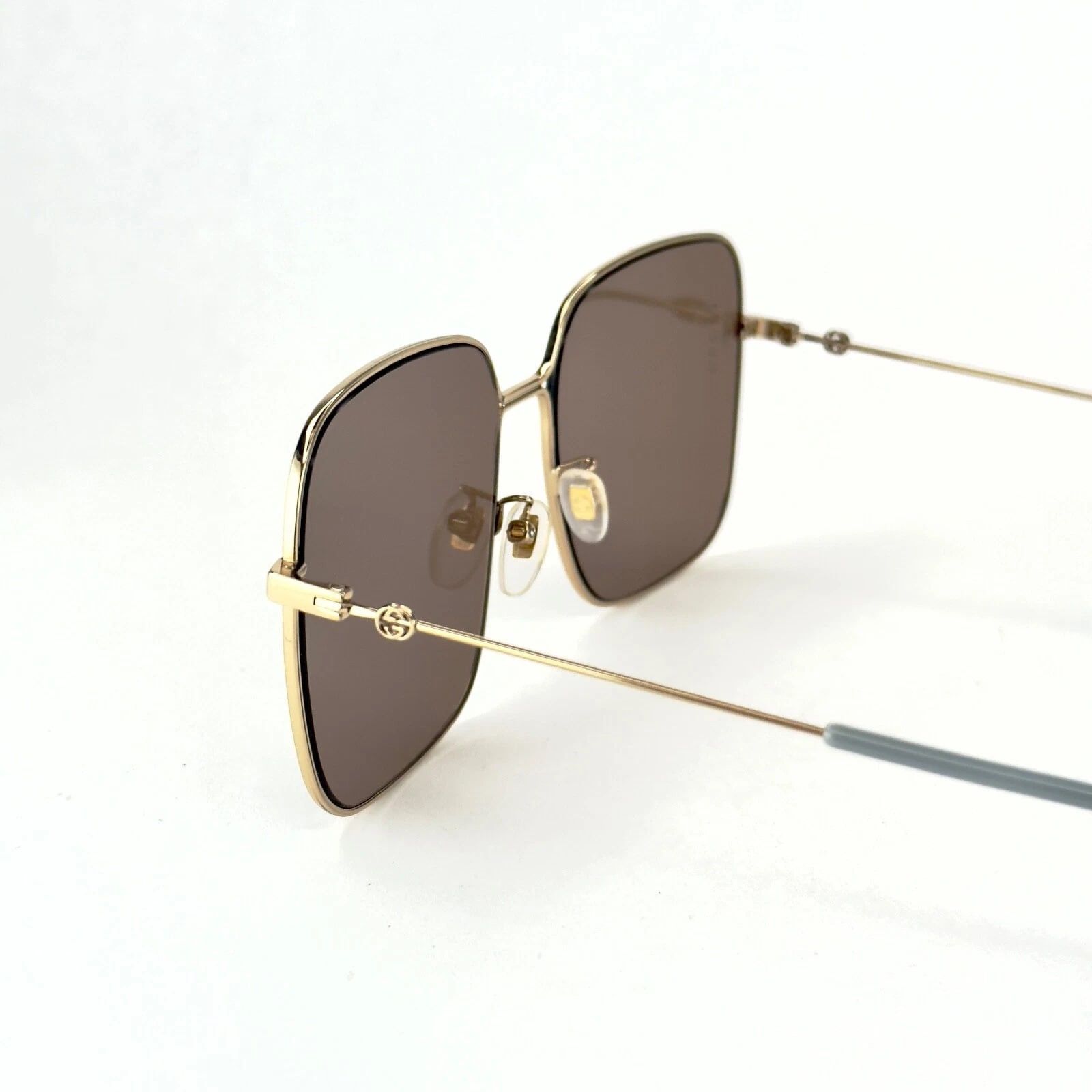 Gucci GUCCI GG0443S 0443 Gold Brown Square Aviator Sunglasses 002 Size ONE SIZE - 4 Thumbnail