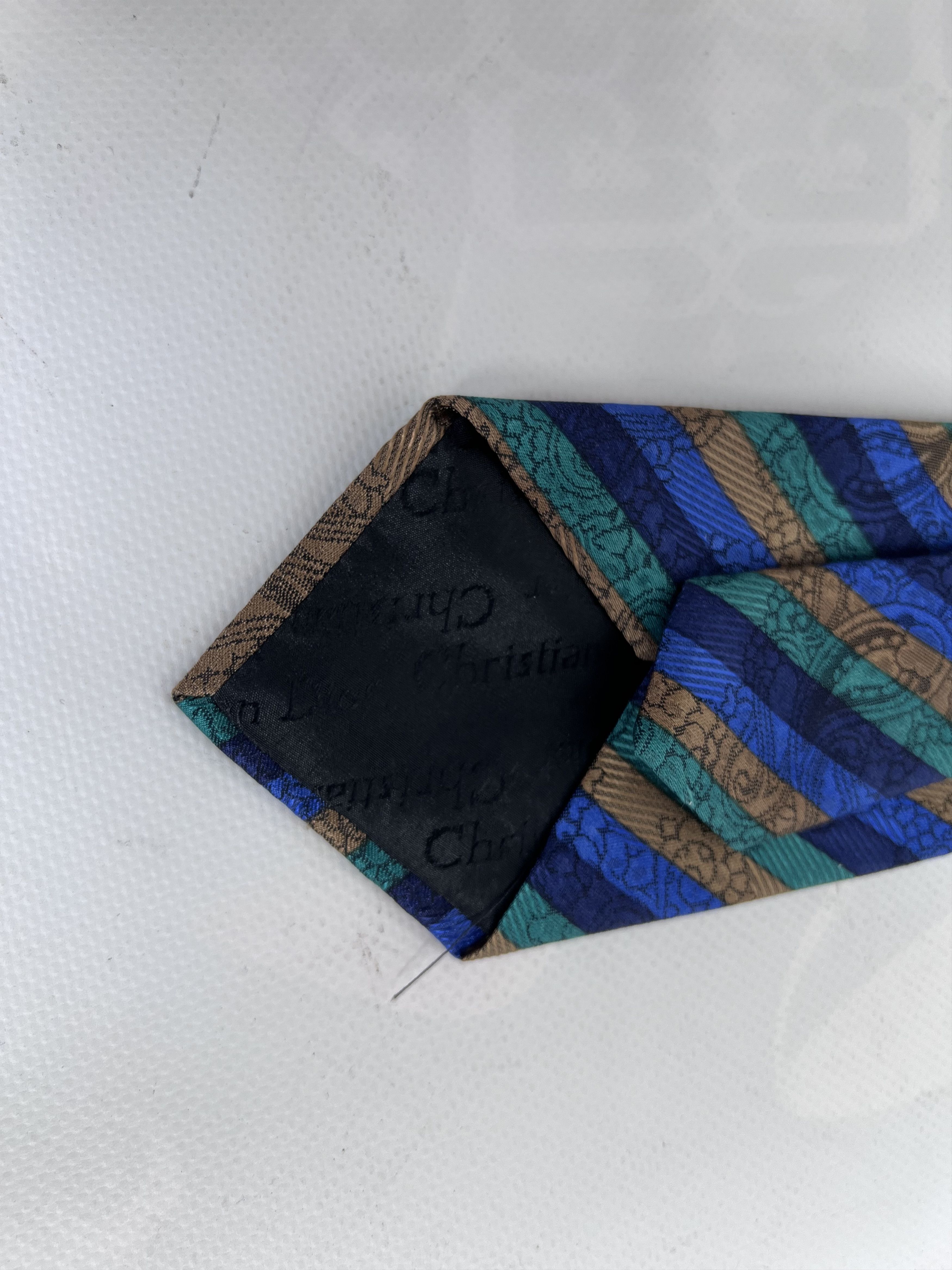 Christian Dior Monsieur VINTAGE CHRISTIAN DIOR MONSIEUR NECK TIE STRIPED MADE FRANCE Size ONE SIZE - 4 Thumbnail