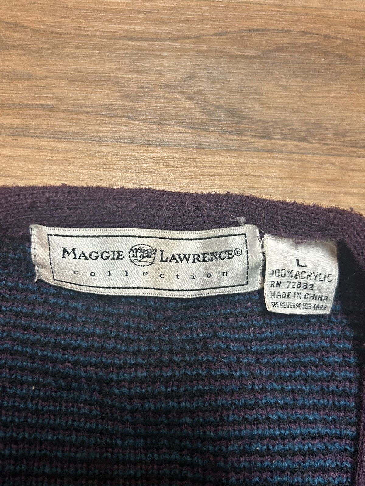 Other Maggie Lawrence women's purple blue and black plaid cardigan Size L / US 10 / IT 46 - 4 Thumbnail