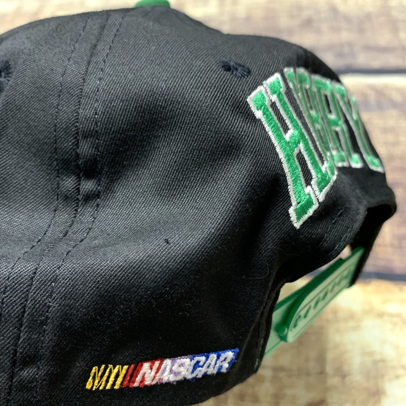 Vintage VINTAGE Handsome Harry Gant #33 NASCAR Hat Baseball Cap Snap Back Mens One Size Adjustable Green Black Checkered Flag Sports Size ONE SIZE - 6 Thumbnail