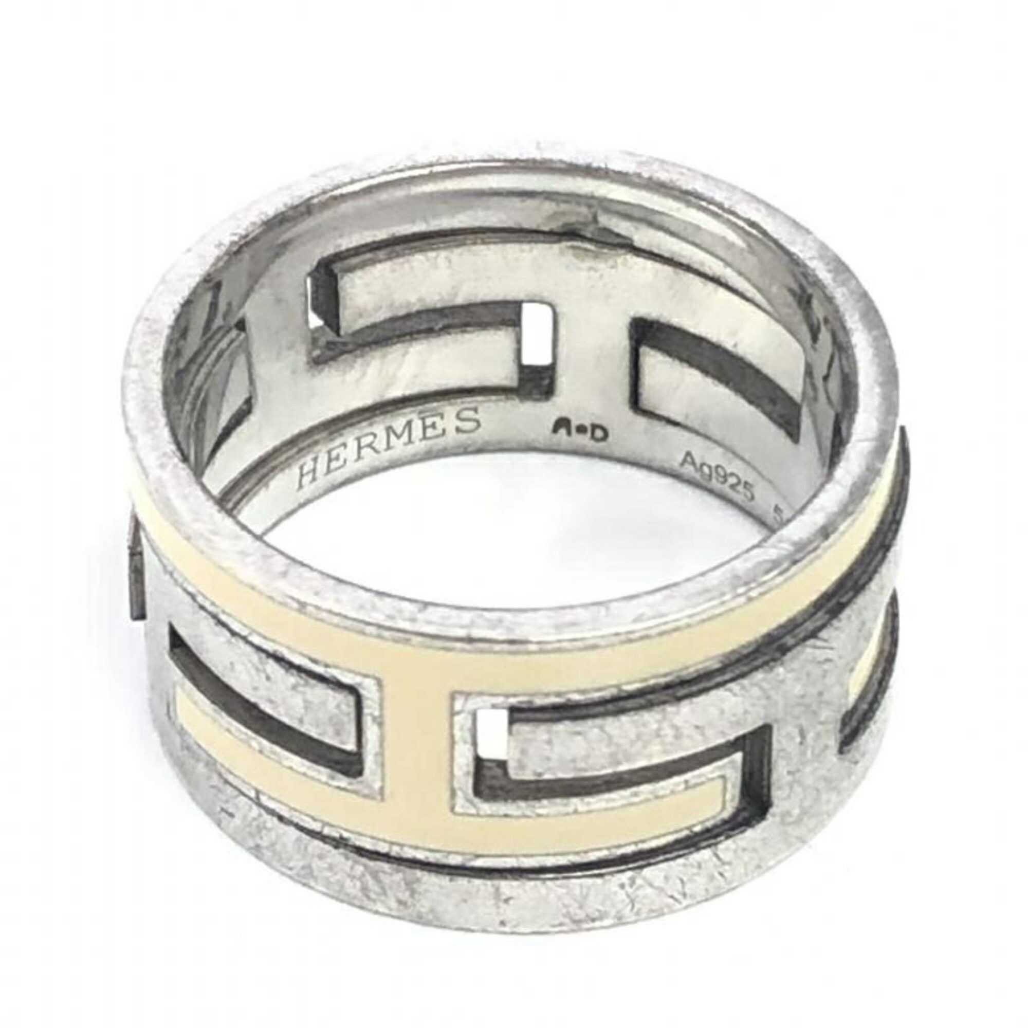 image of Hermes Move Ash Ring No. 11 Hermes in Silver, Women's