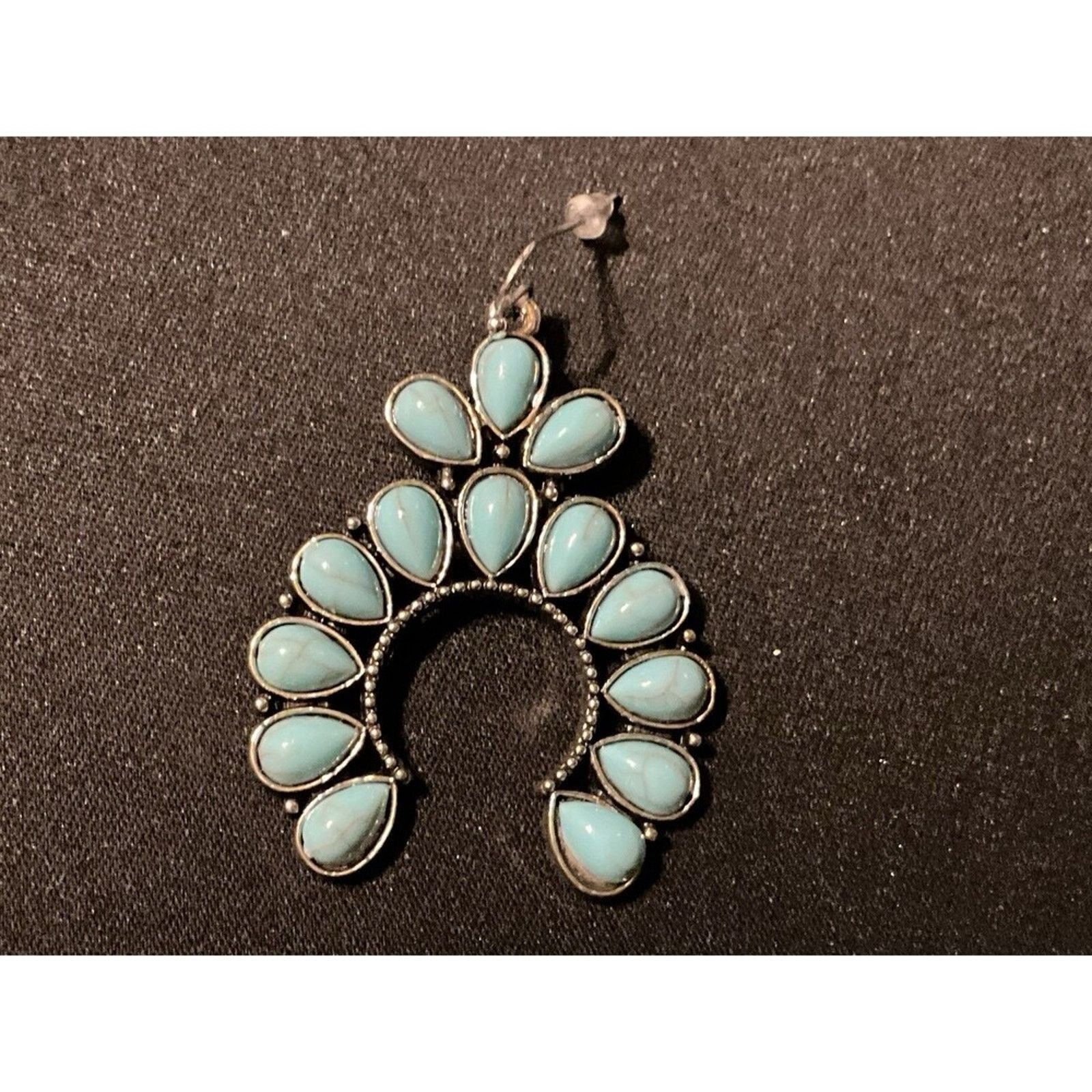 Other Pink Linen Reconstituted Turquoise Squash Blossom Earrings Size ONE SIZE - 2 Thumbnail