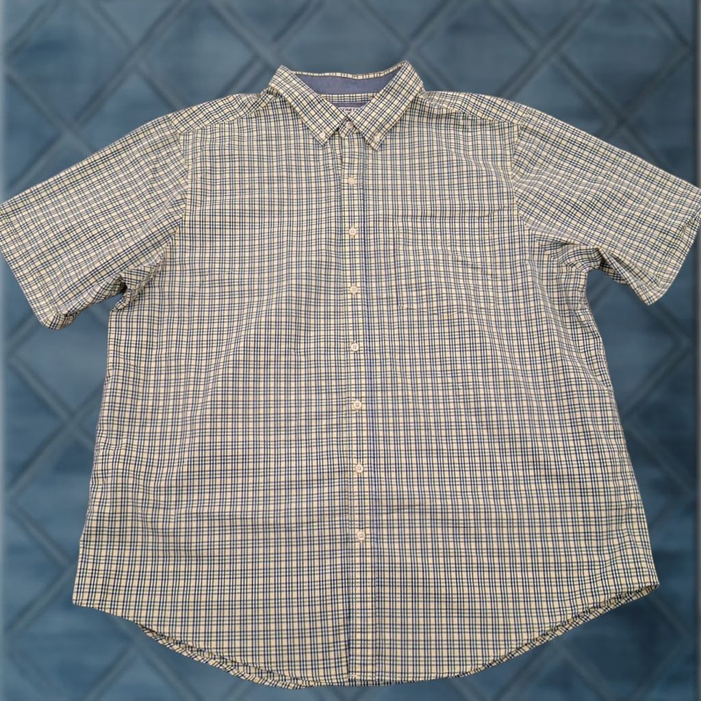 Haggar Haggar Shirt Men 2XLT Green Plaid Short Sleeve Button-Down Stretch Shirt Size US XXL / EU 58 / 5 - 1 Thumbnail