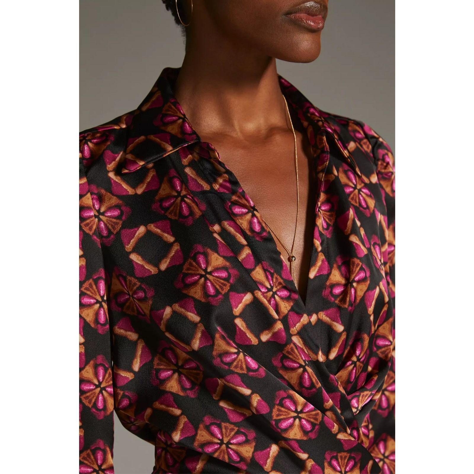 Anthropologie × MISA Los Angeles New Anthropologie MISA Long-Sleeve Wrap Dress $435 MEDIUM Size M / US 6-8 / IT 42-44 - 3 Thumbnail