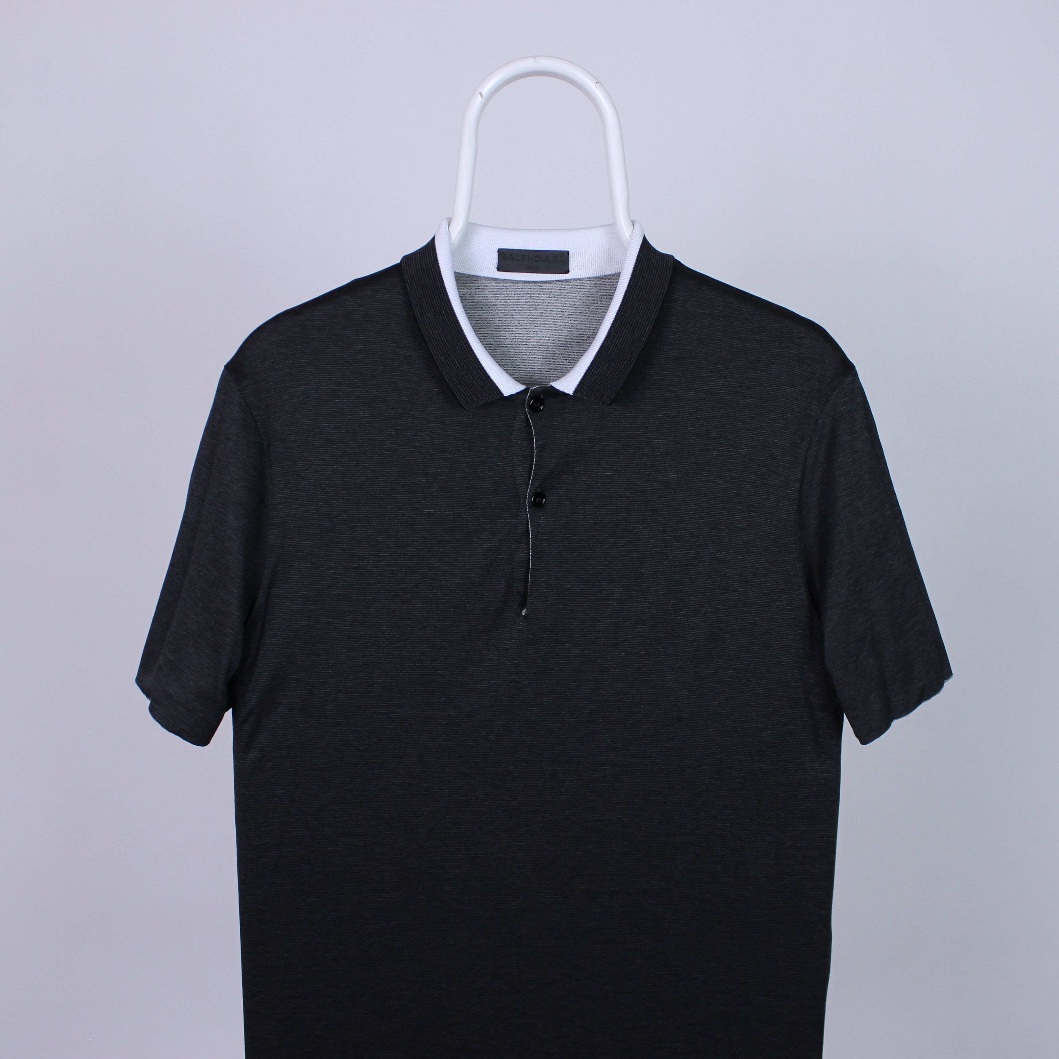 image of Balenciaga Polo Shirt Men Double Sided Reversible Xs S in Grey (Size Medium)