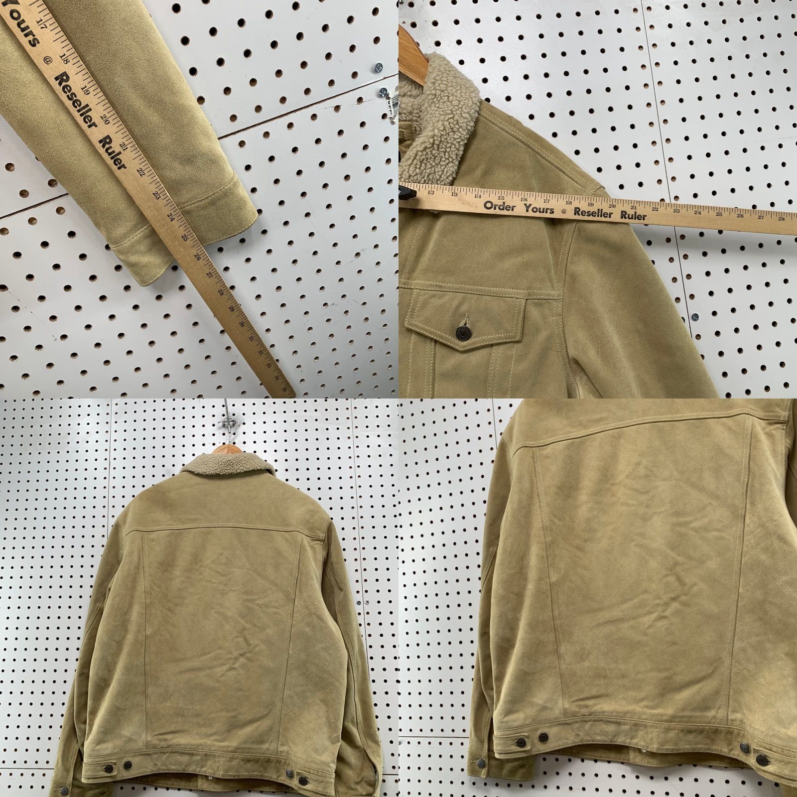 Gap VINTAGE Gap Leather Suede Jacket Mens Large Beige Sherpa Lined Collar Y2K Jacket Mens Large Beige Sherpa Lined Collar Y2K Size US L / EU 52-54 / 3 - 10 Thumbnail