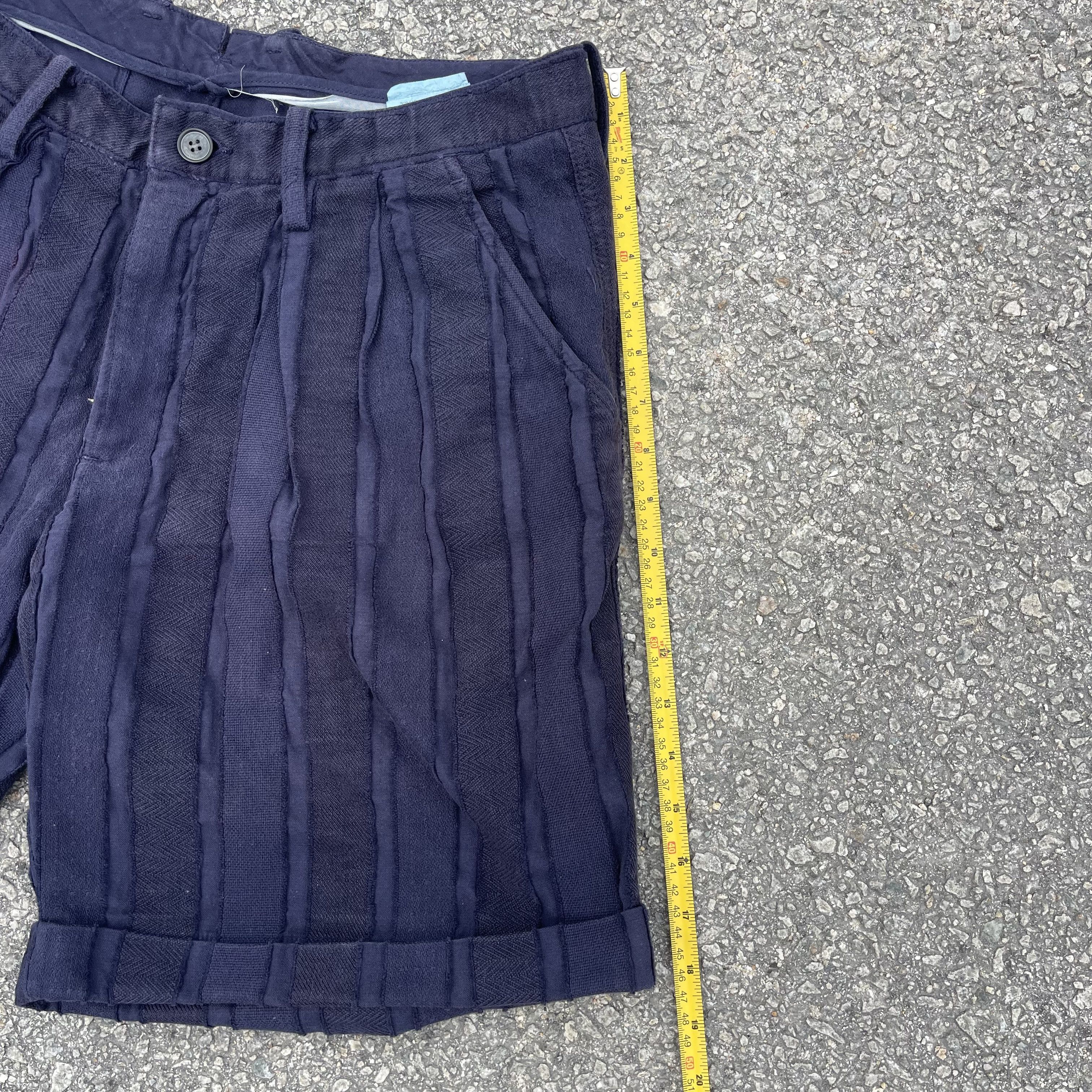 TAAKK TaaKK Vertical Mix Tapes Stripes Sashiko Indigo Short Size US 34 / EU 50 - 5 Thumbnail