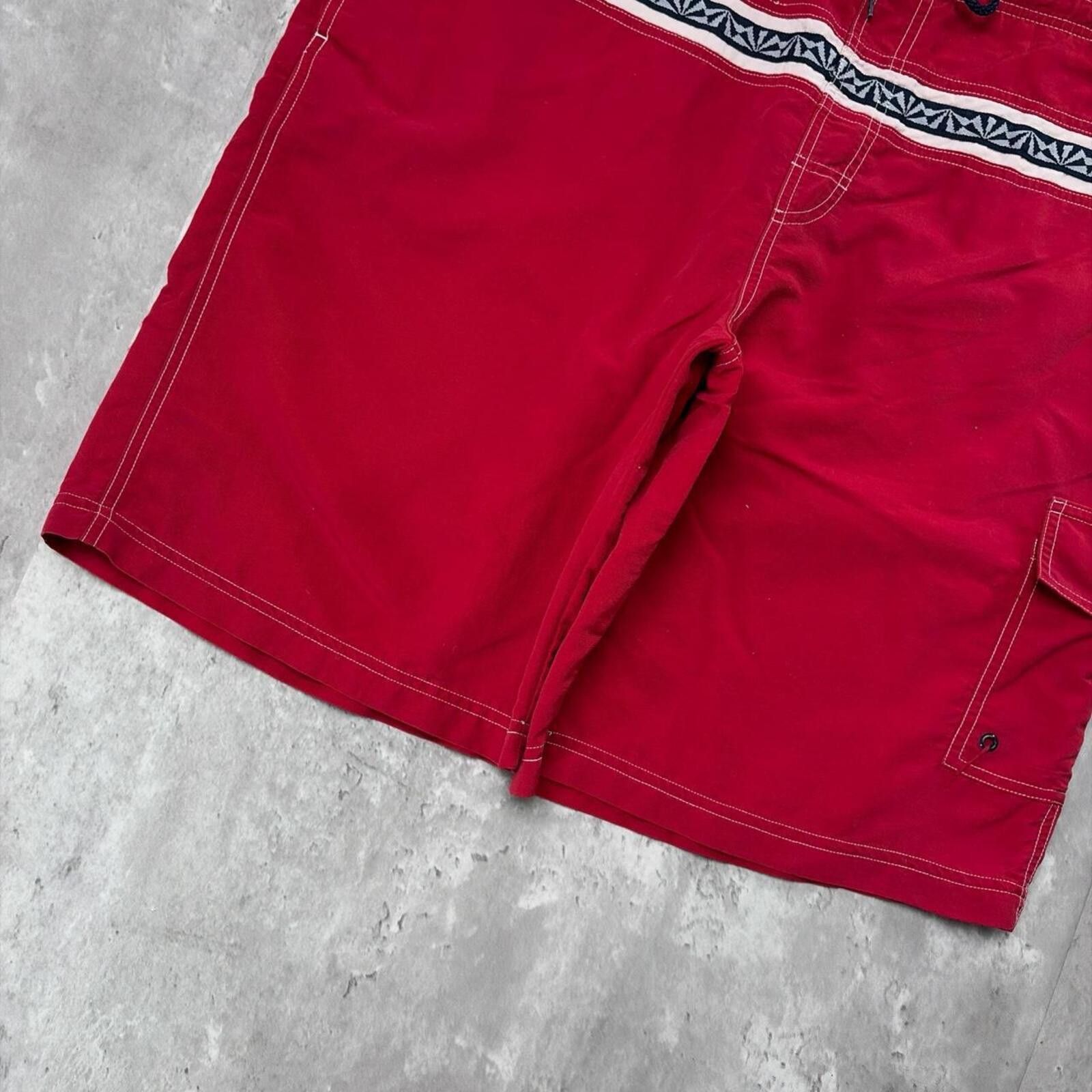 Other Vintage Red Aussie Room Surf Aztec Hawaii Baggy Board Shorts Size US 34 / EU 50 - 4 Thumbnail