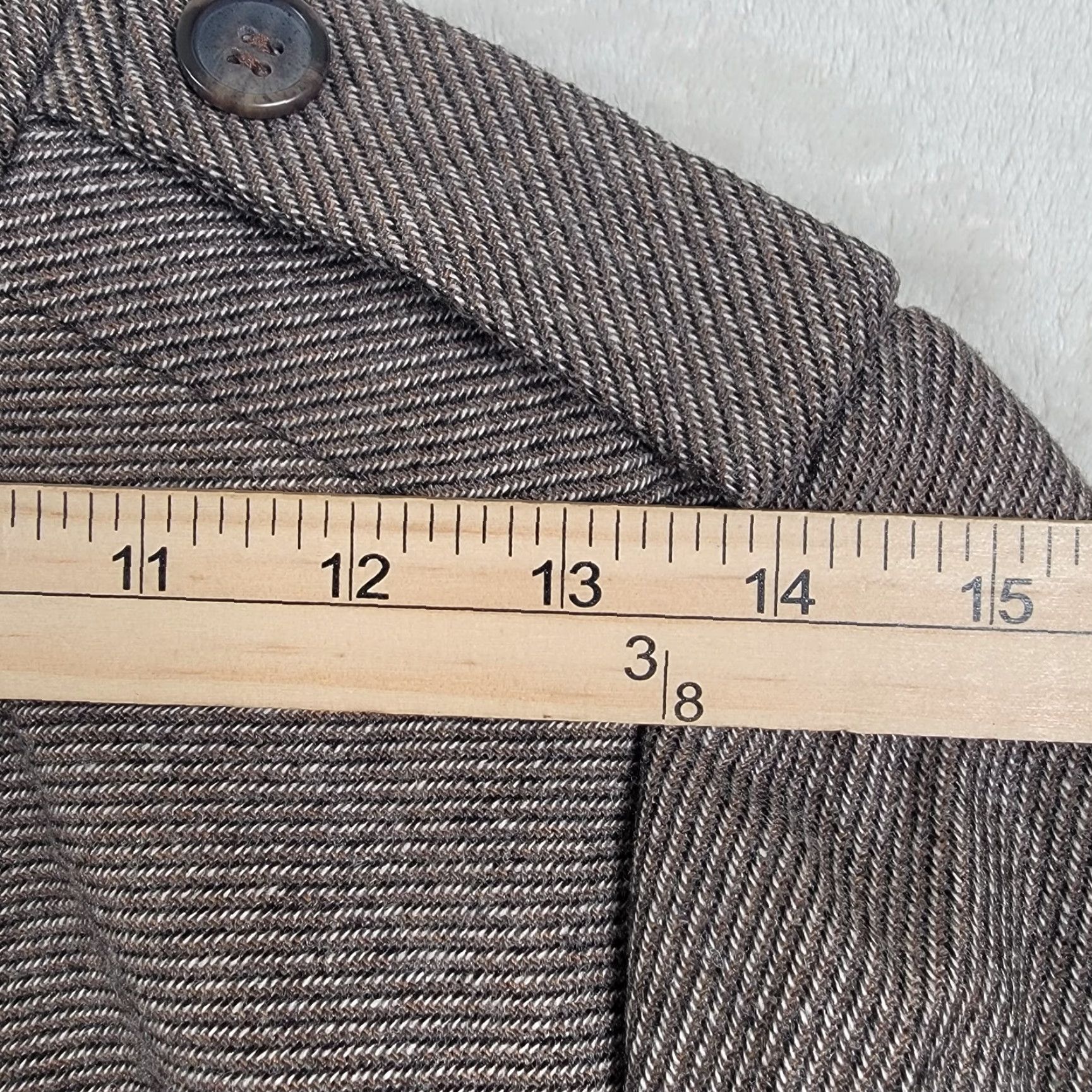 Herring Classiques Entier Jacket Women Brown Herring Bone Tweed Small Overcoat Lined Full Zip Collared Wool Blend Autumn Winter Carded Shoulder Pads Size S / US 4 / IT 40 - 6 Thumbnail