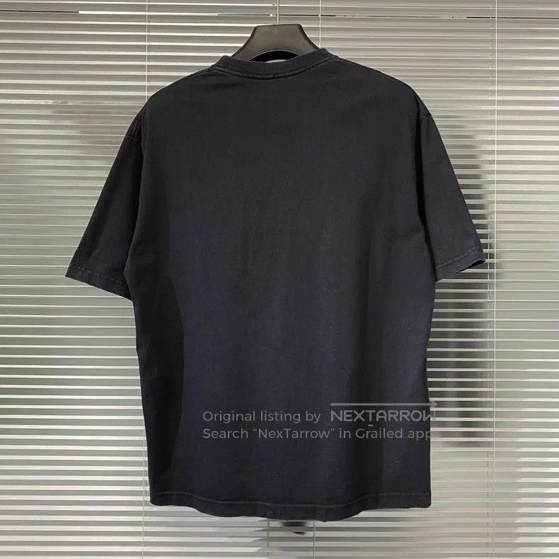 Balenciaga Balenciaga Distressed Black Short Sleeve T-Shirt with Curs Size US S / EU 44-46 / 1 - 2 Thumbnail
