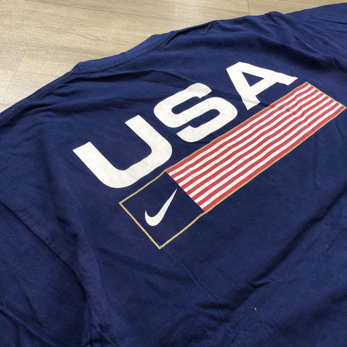 Nike × Vintage Vintage1990s Nike Court Spell Out Big Logo Tee Size US L / EU 52-54 / 3 - 3 Thumbnail
