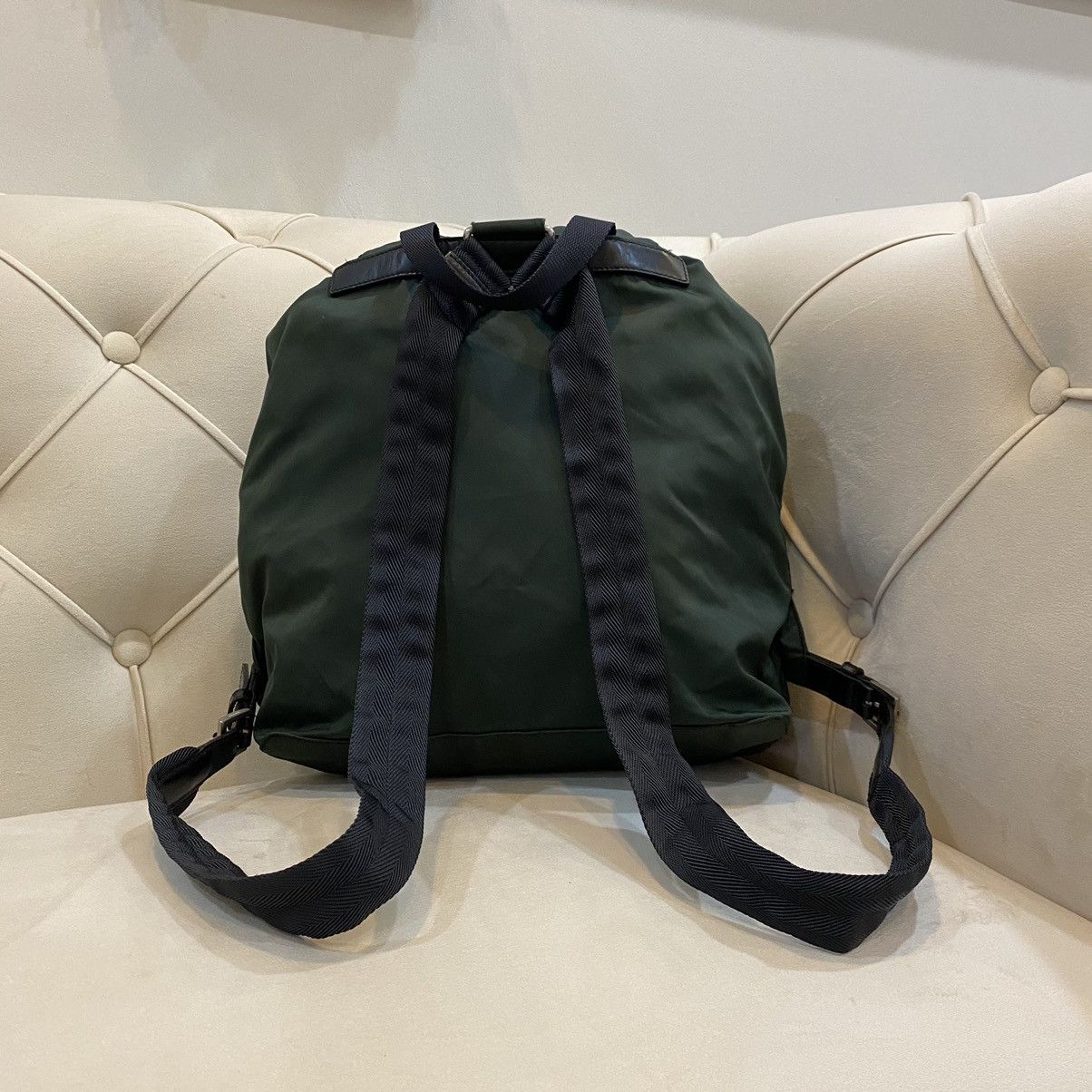 Prada × Vintage Vintage Prada Green Nylon Vela Backpack Size ONE SIZE - 9 Thumbnail
