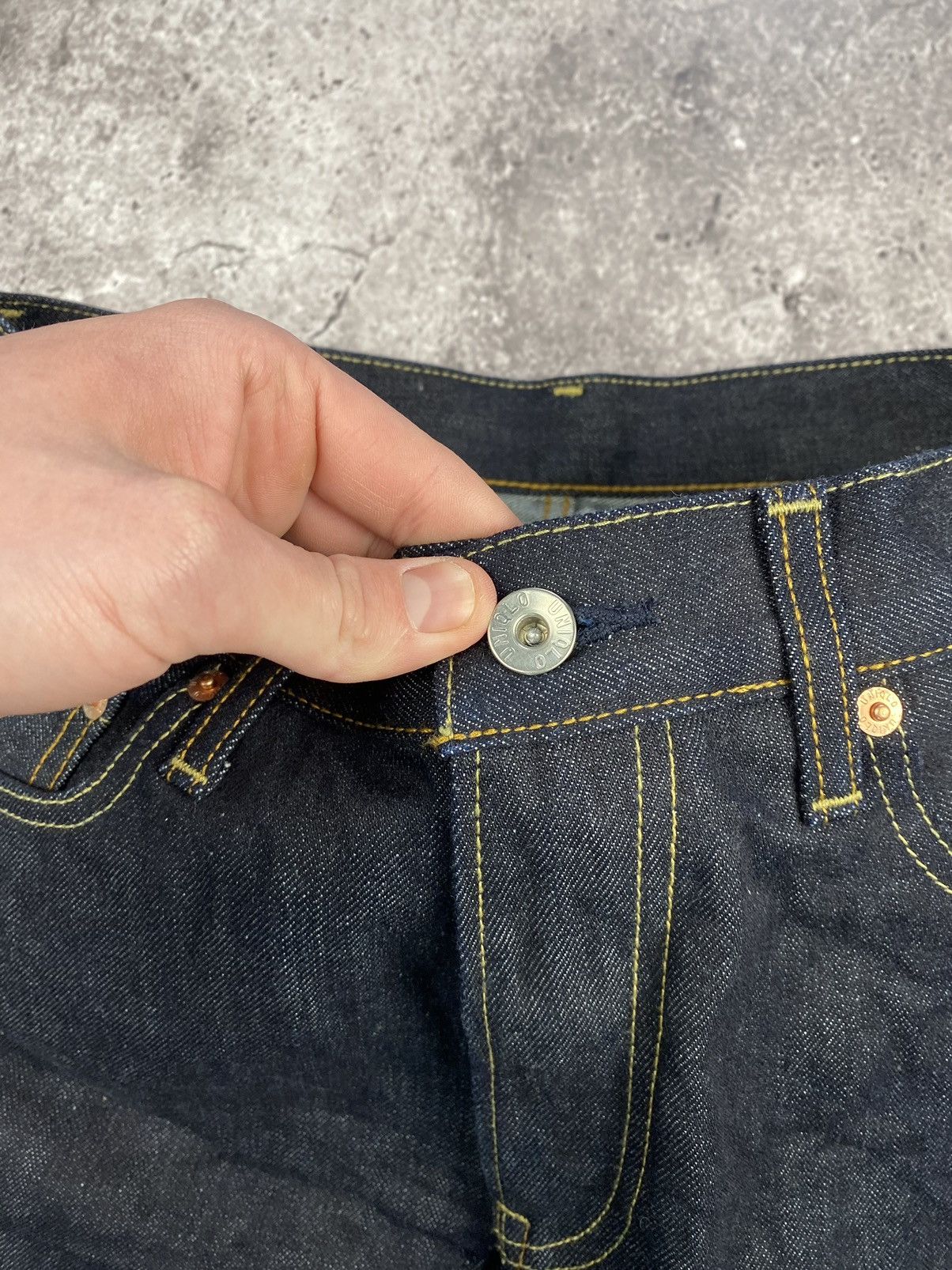 Japanese Brand VINTAGE UNIQLO JAPANESSE SELVEDGE DENIM JEANS RARE Y2K🔥 Size US 32 / EU 48 - 7 Thumbnail