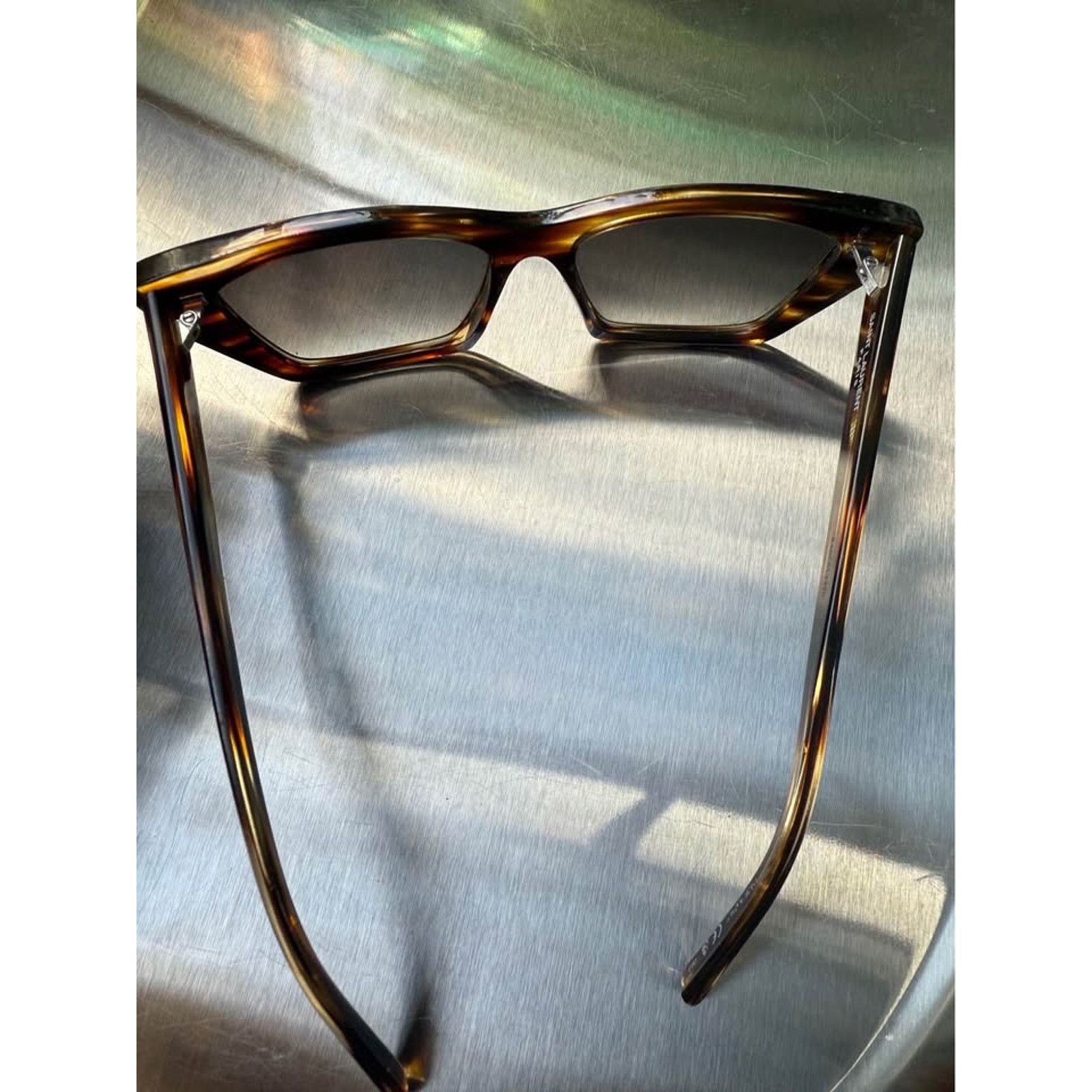 Saint Laurent Paris Saint Laurent Women Sunglasses Havana Yellow Cat Eye NEW Size ONE SIZE - 3 Thumbnail
