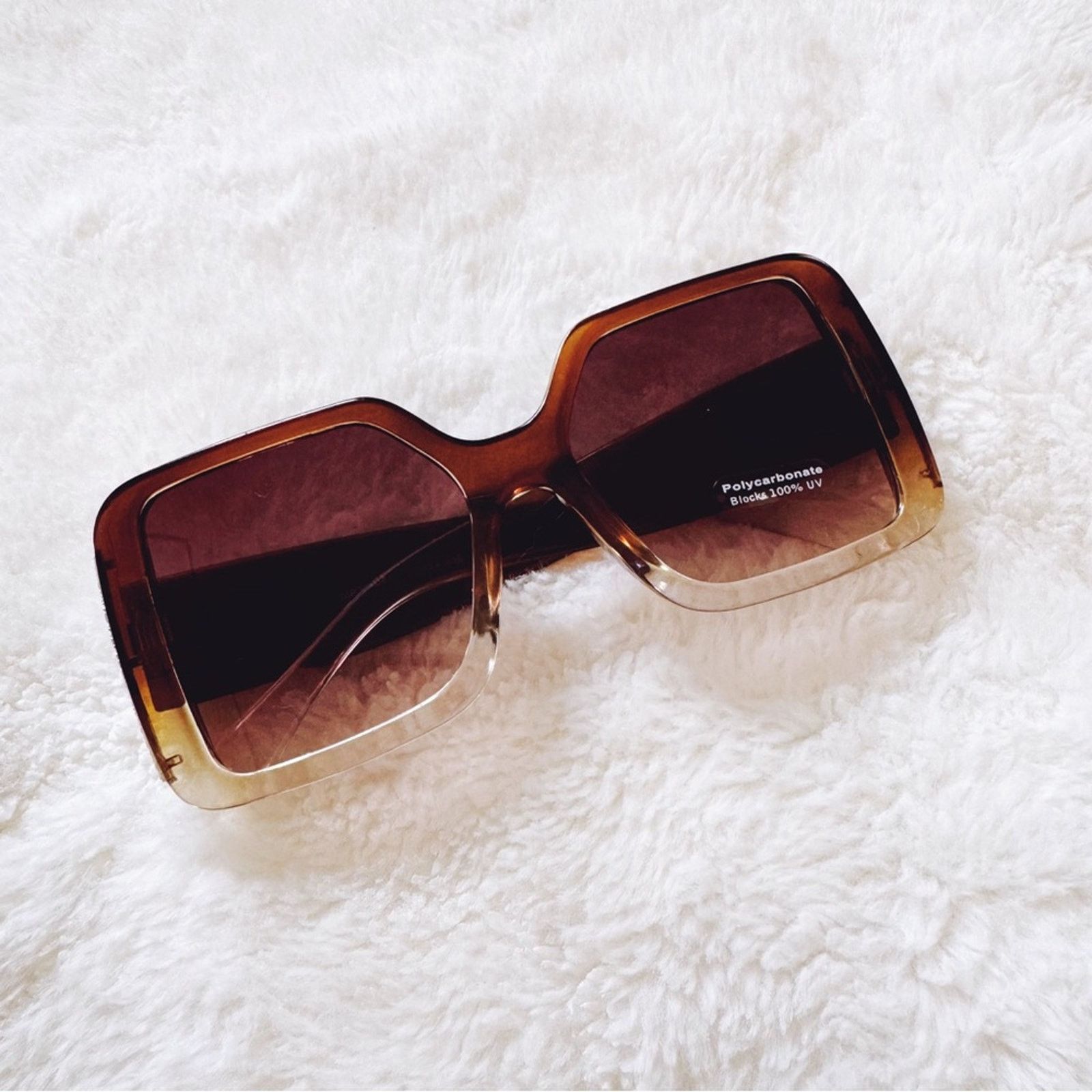 Other Junia Clear Brown Oversized Sunglasses Size ONE SIZE - 4 Thumbnail