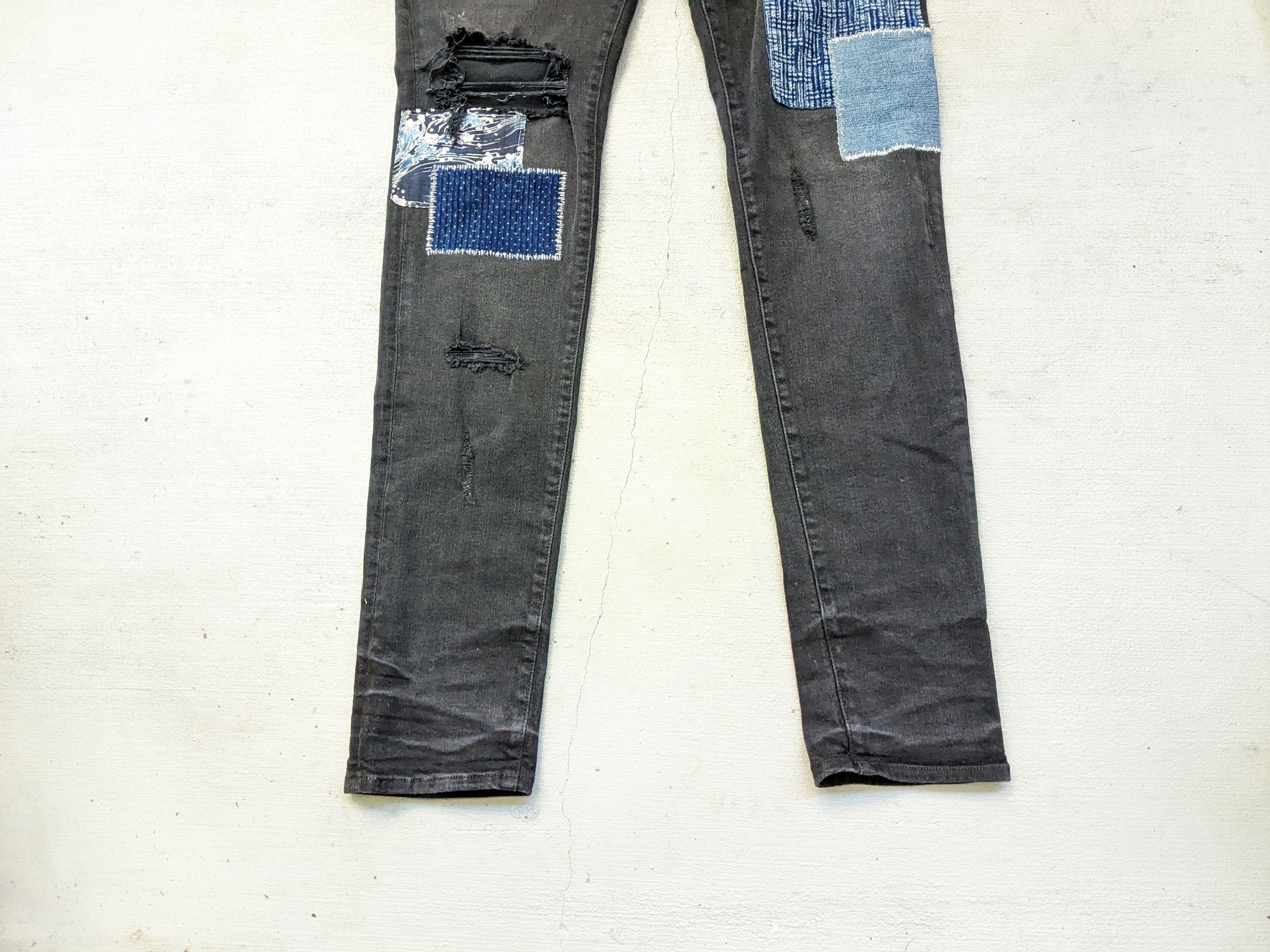 Amiri AMIRI Japanese Repair Denim Jeans Black Size 36 x 35 Slim Size US 36 / EU 52 - 8 Thumbnail