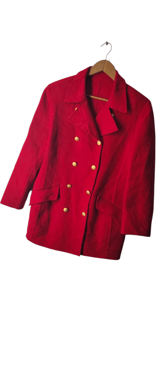 Sonia Rykiel SONIA RYKEL PARIS RED PEACOAT DOUBLE BREAST JACKET Size M / US 6-8 / IT 42-44 - 6 Thumbnail