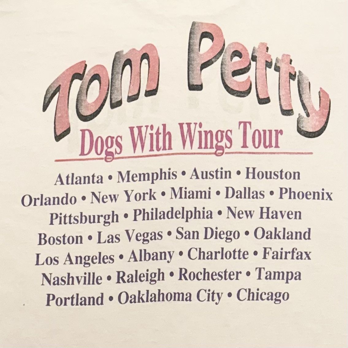 Vintage Vintage 1995 Tom Petty Dogs With Wings Tour Tee XL Size US XL / EU 56 / 4 - 9 Thumbnail