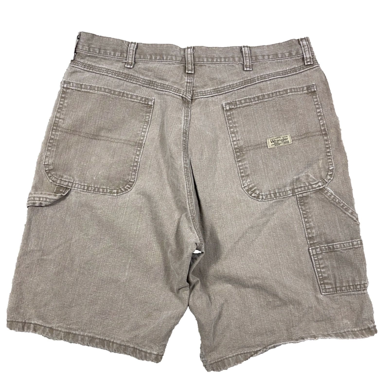 Wrangler VINTAGE Wrangler Shorts Men 34 Bermuda Denim 5-Pocket Relaxed Baggy Jorts Work Wear Tan Brown 90s Grunge Hip Hop Rockabilly Classic Mens Size US 34 / EU 50 - 2 Thumbnail