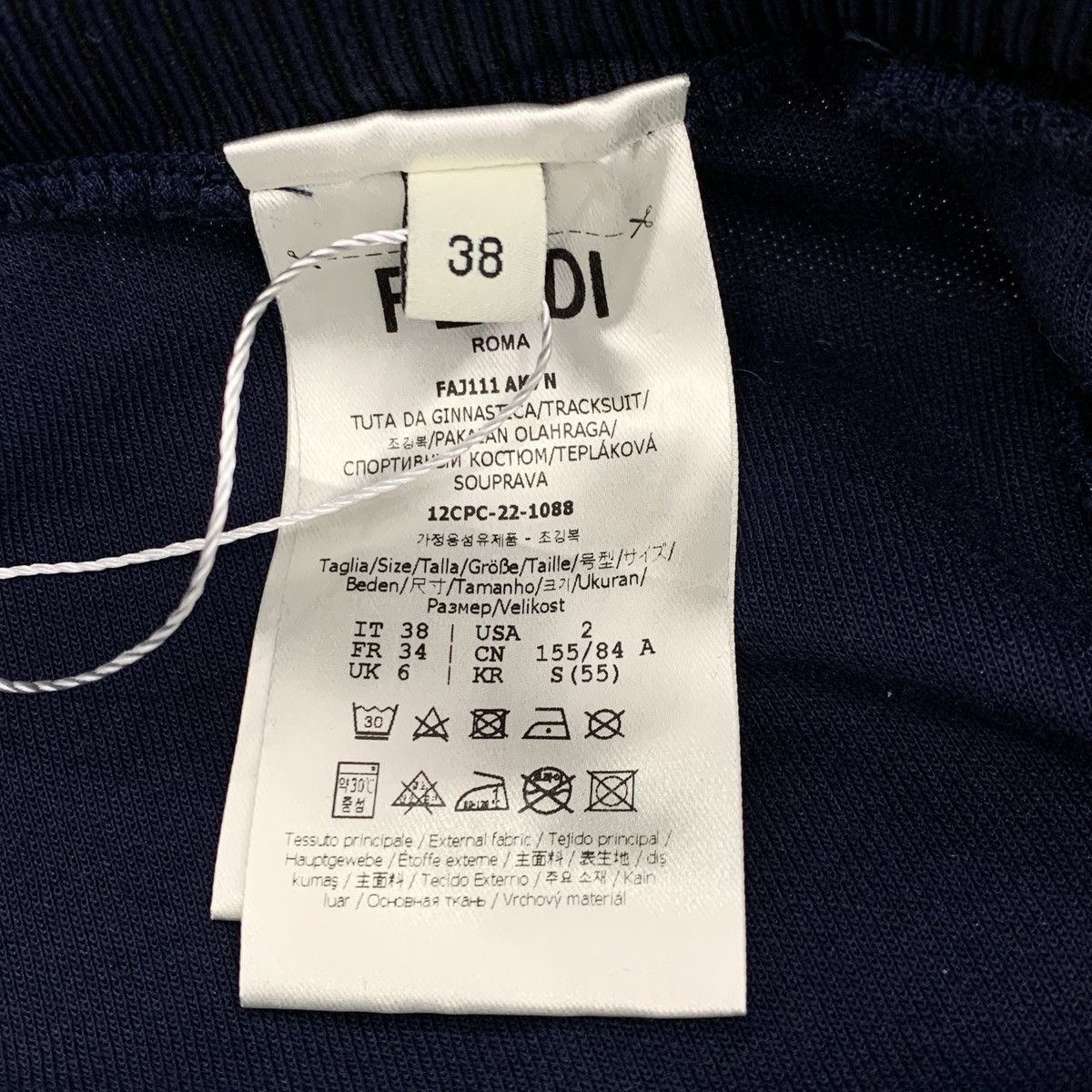 Fendi Fendi Navy Side Logo Letter Cuffed Casual Pants K26WX Size 26" / US 2 / IT 38 - 6 Thumbnail