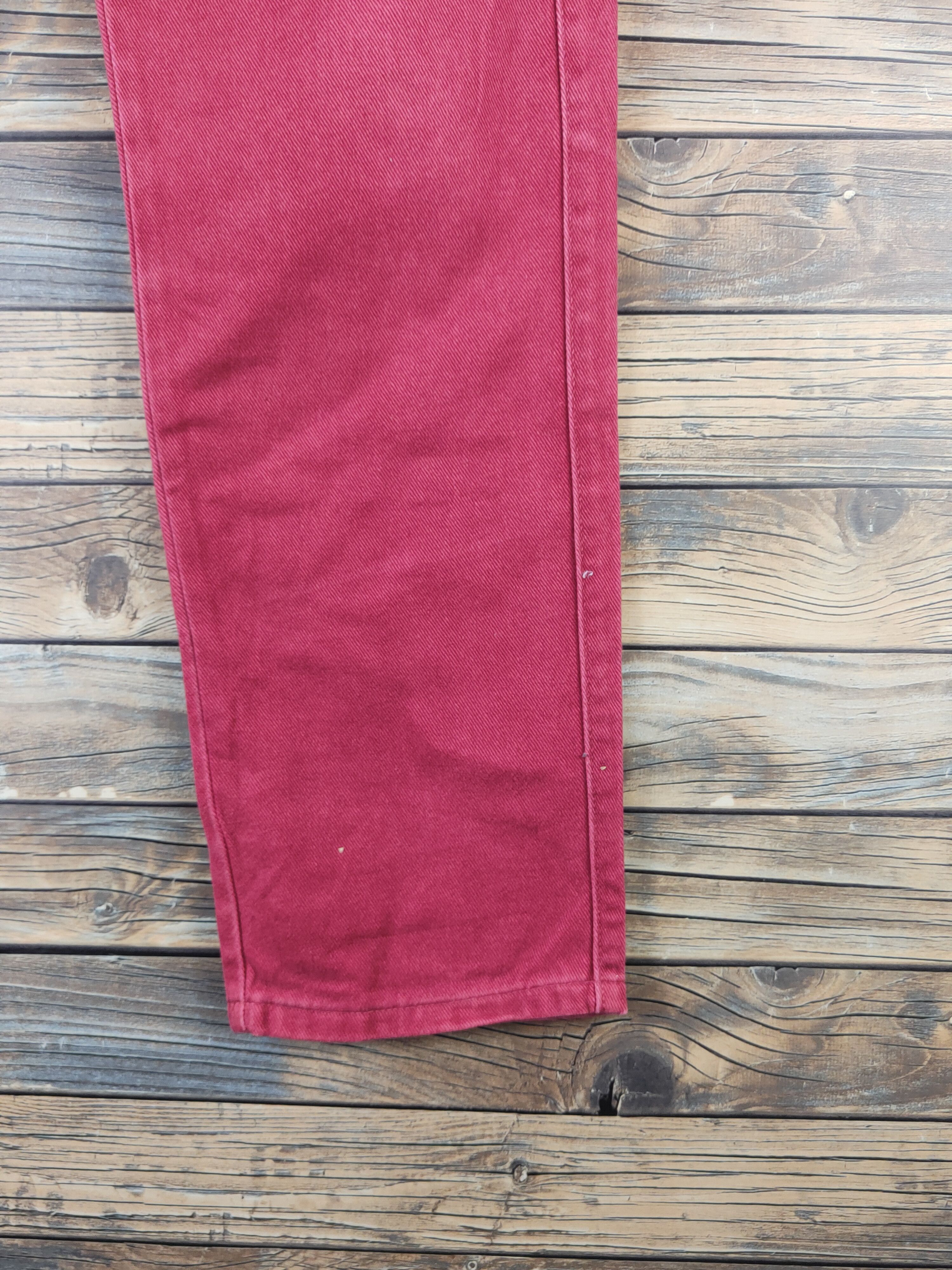 Vintage DL Lee Button Fly Red Distressed Ripped Jeans #2623 Size US 30 / EU 46 - 6 Thumbnail