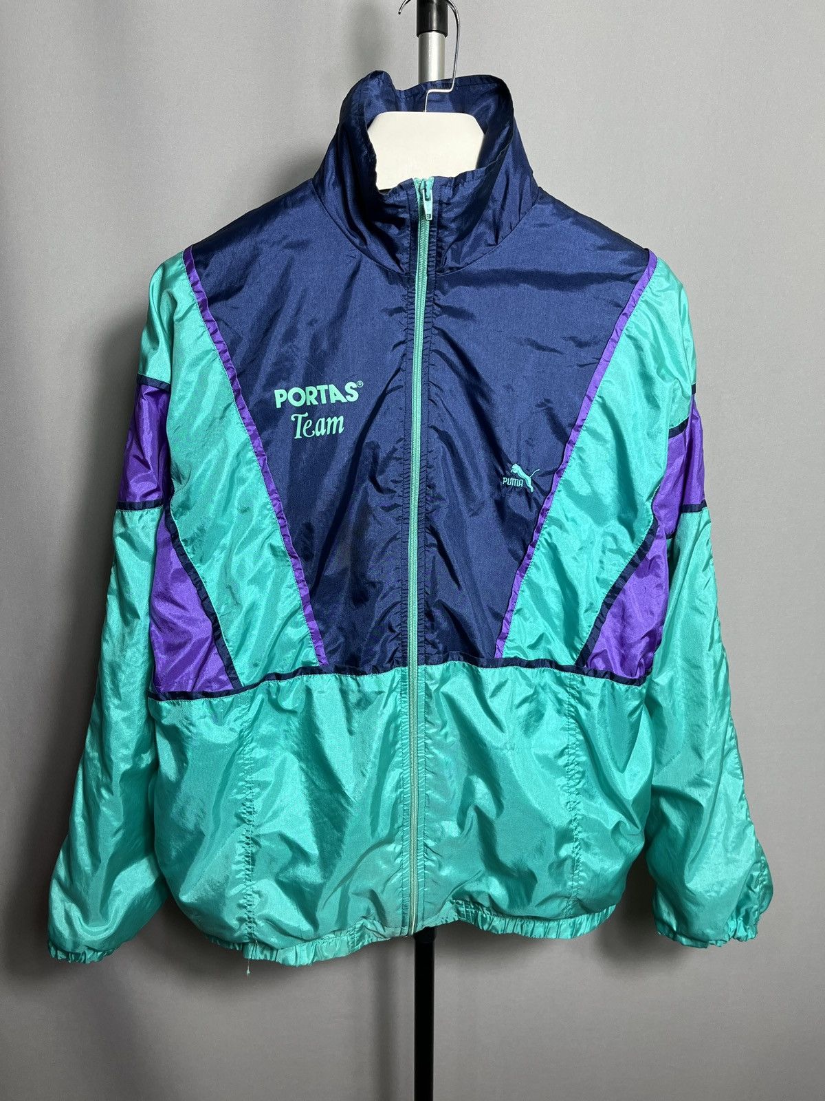 Puma puma portas team football jacket mens green nylon vintage 80 Size US L / EU 52-54 / 3 - 1 Thumbnail