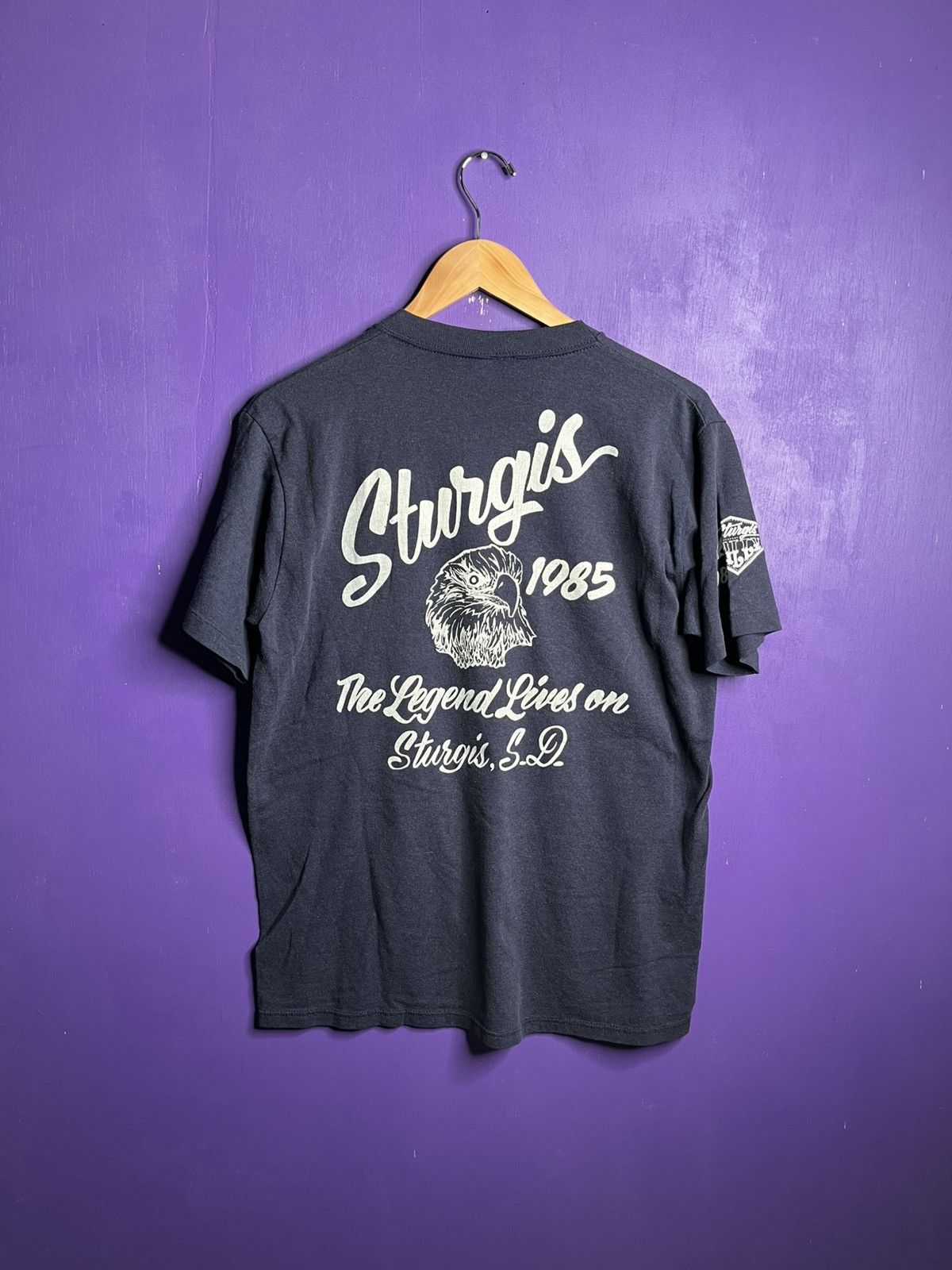 Harley Davidson × Vintage Vintage 1985 Sturgis black hills rally t-shirt Size US L / EU 52-54 / 3 - 2 Thumbnail