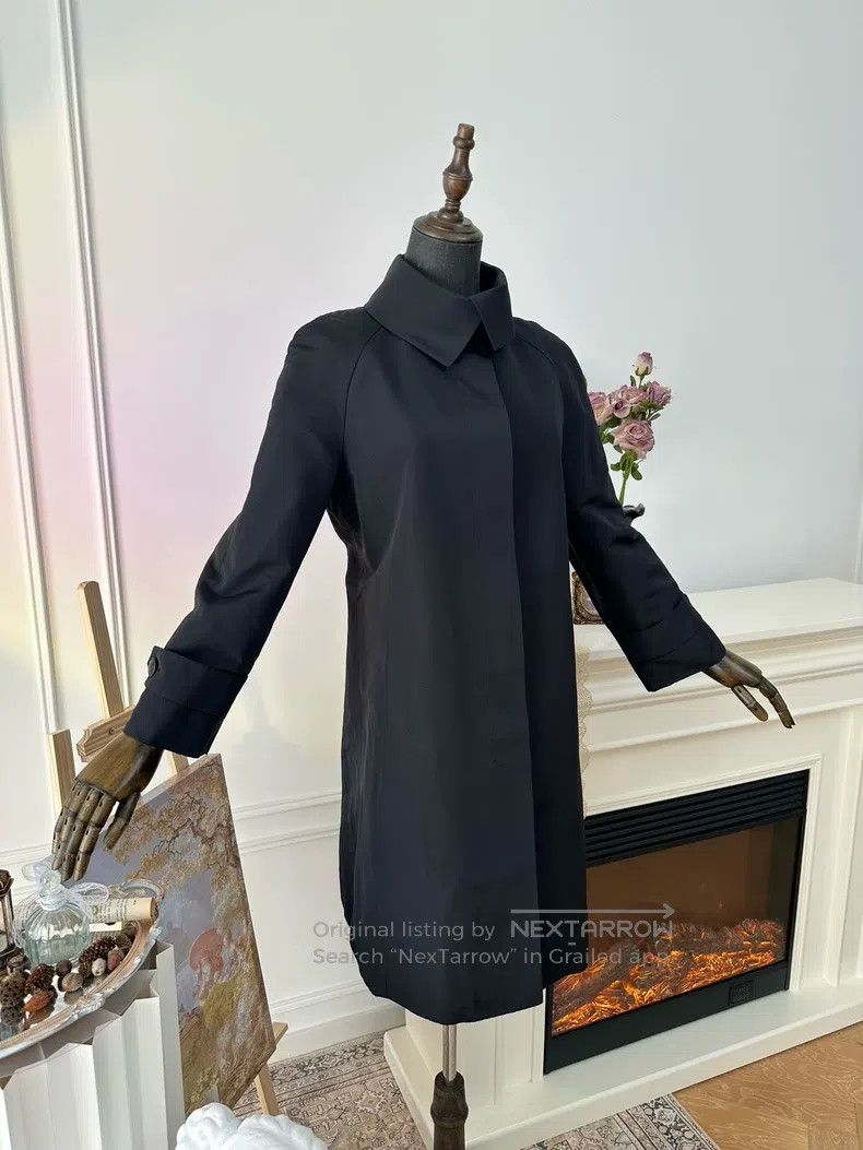 Hermes Hermes Silk Windproof Long Coat Trench Jacket, Black Size S / US 4 / IT 40 - 8 Thumbnail