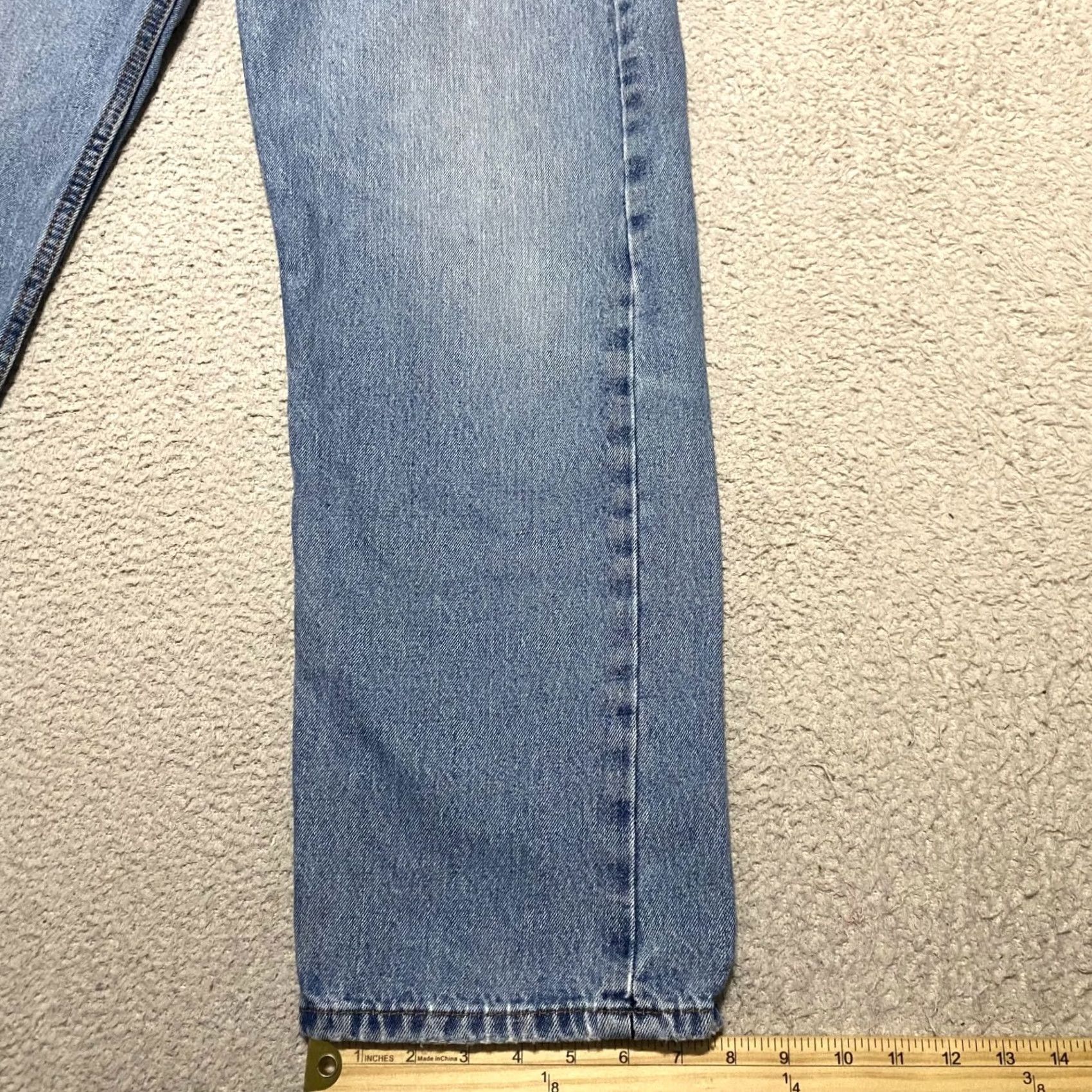 Levi's Levi's 505 Jeans Mens 36x29 Blue Denim Straight Medium Wash Regular Distressed 5-Pocket Design Cotton Denim Size US 36 / EU 52 - 5 Thumbnail