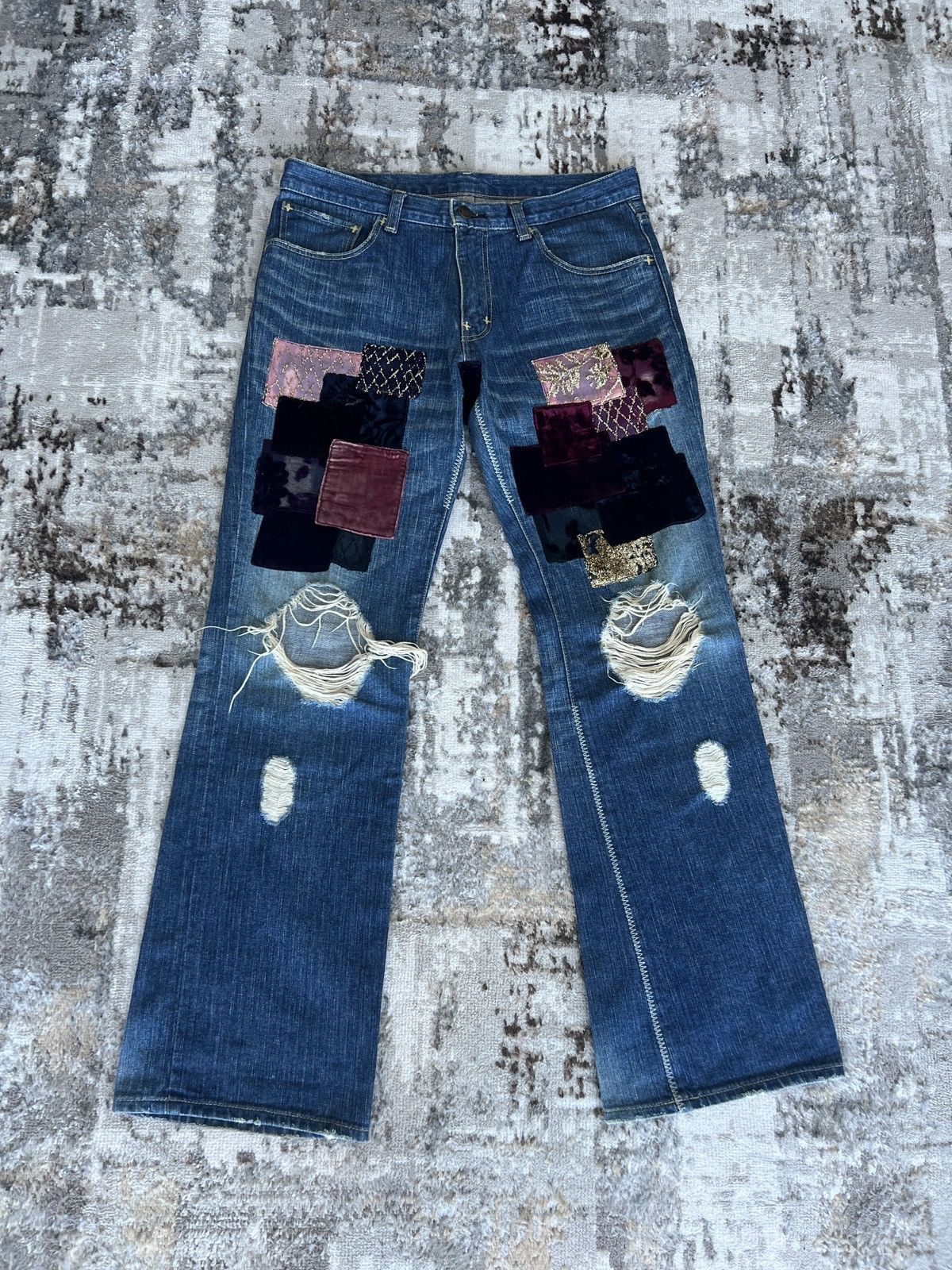 Number (N)ine Number (N)ine AW03 “Touch Me Im Sick” Patchwork Denim Size US 31 - 1 Thumbnail