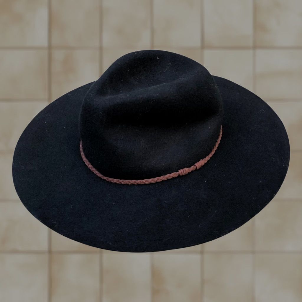 FELT SOMETHING SPECIAL HATS Cowboy Hat Women's 100% Wool Black Felt Cap One Size Black Wool Cowboy Hat Womens Size ONE SIZE - 1 Thumbnail
