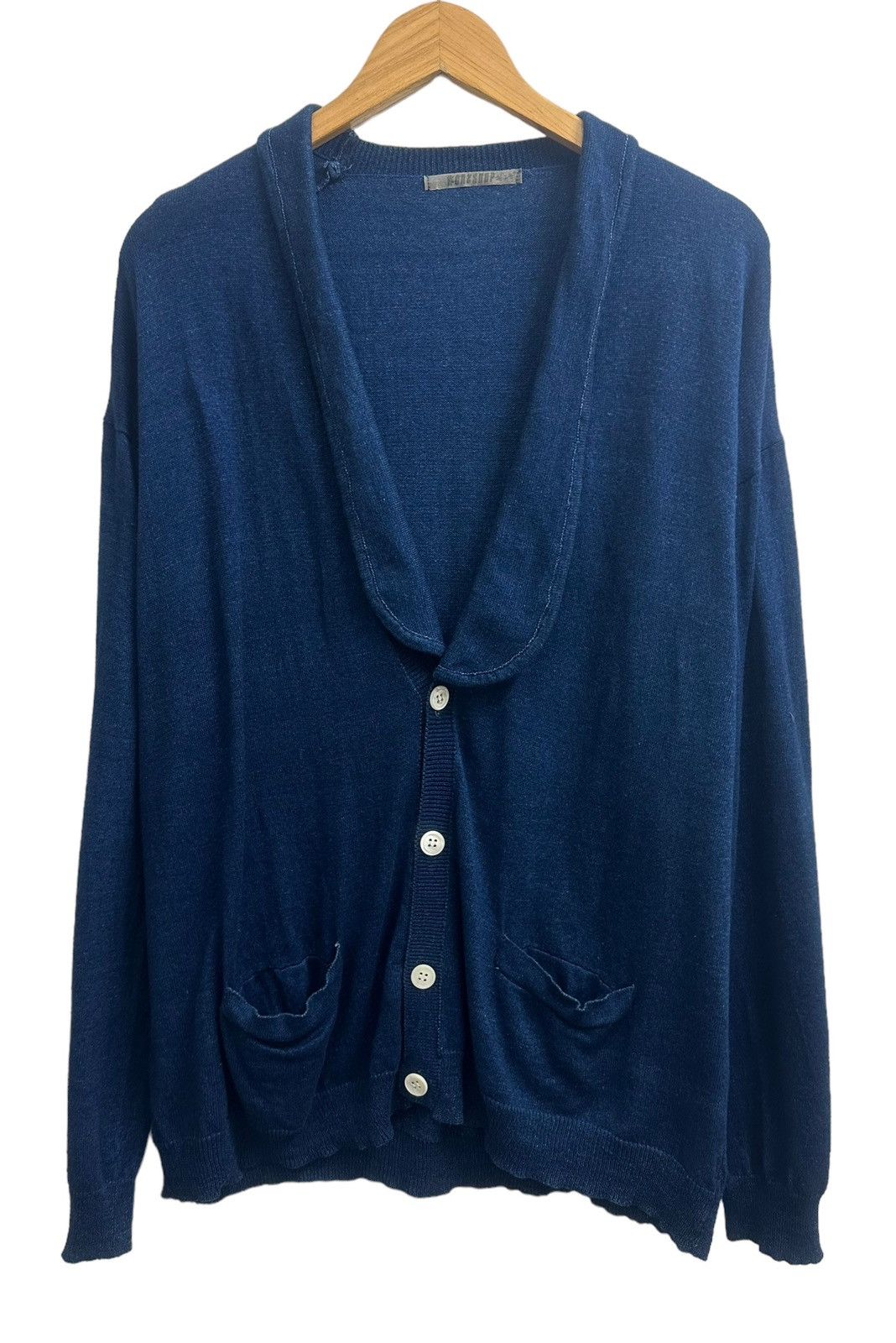 Yohji Yamamoto Archive Y's Workshop Shawl Collar Blue Indigo Cardigan Size US M / EU 48-50 / 2 - 2 Thumbnail
