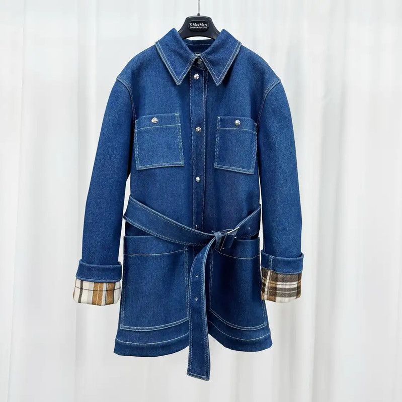 Acne Studios Acne Studios Blue Denim Check Jacket Size S / US 4 / IT 40 - 1 Thumbnail