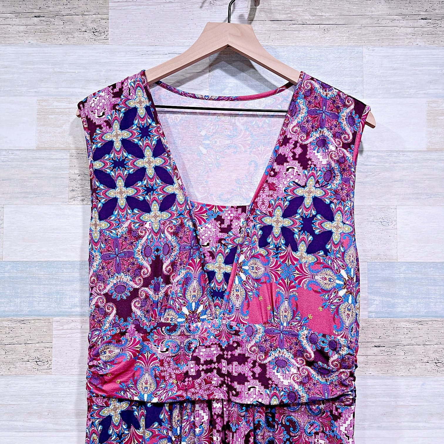 Other Garnet Hill Soleil Maxi Dress Purple Medallion Womens XL Size XL / US 12-14 / IT 48-50 - 2 Thumbnail