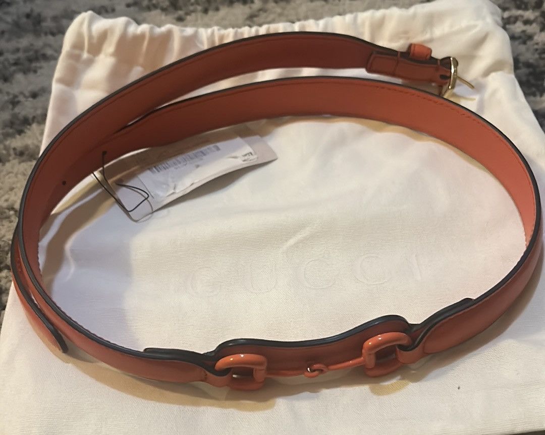 Gucci Gucci Horsebit Leather Belt Orange size 80 Size ONE SIZE - 5 Thumbnail