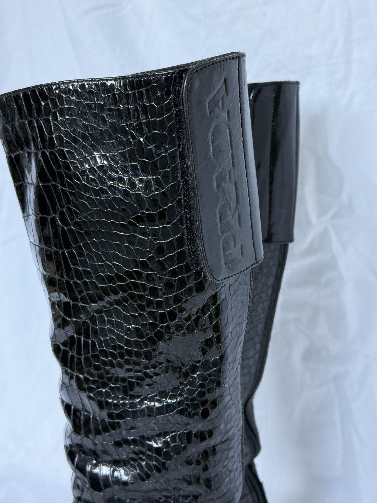 Prada Vintage Prada Linea Rossa Black Patent Leather High Boots Size US 8 / IT 38 - 4 Thumbnail