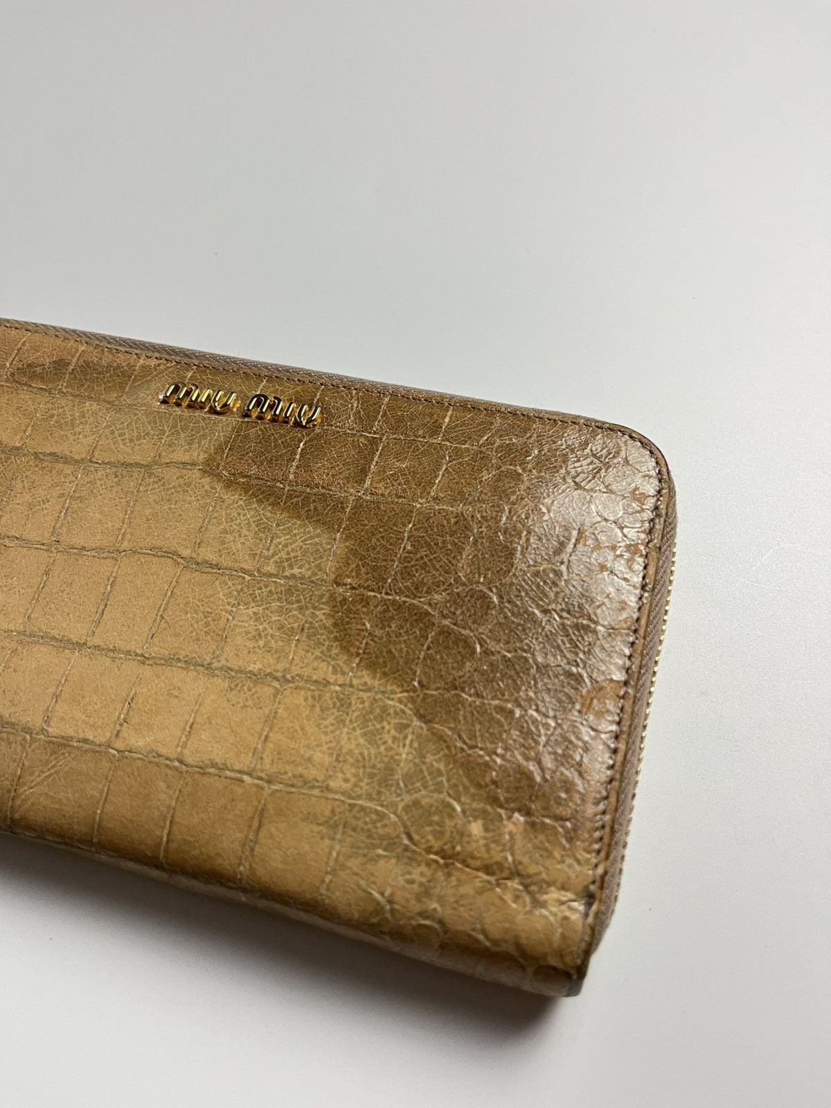 Miu Miu Miu Miu Croc Embossed Long Zipper Wallet Size ONE SIZE - 7 Thumbnail