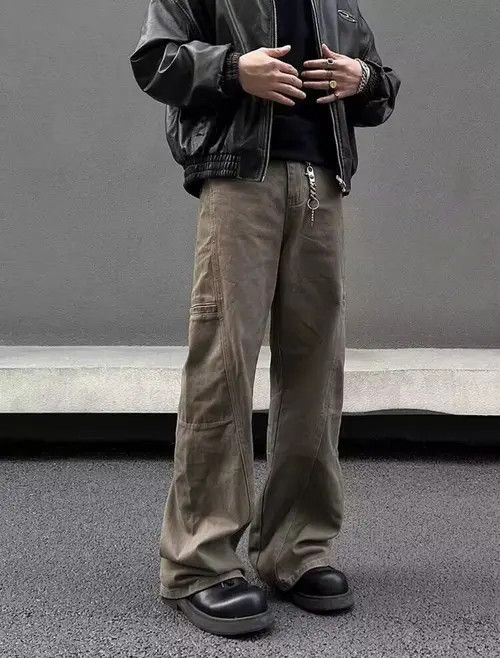 Japanese Brand Wakiko x Kyoko Vintage Maillard Brown Cargo Washed Jeans Size US 29 - 5 Thumbnail