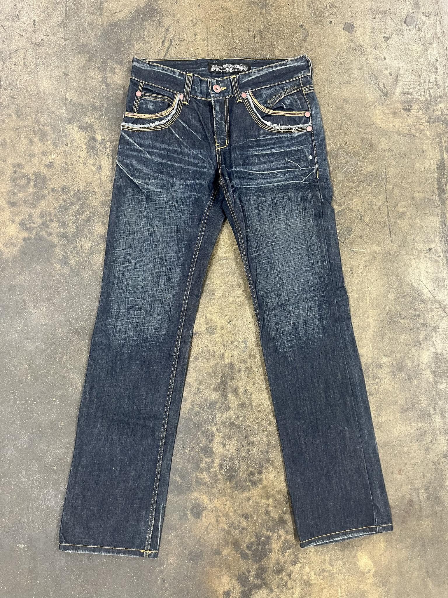 image of Y2K Red Pepper Double Pocket Denim With Contrast Stitching in Blue, Men's (Size 30)