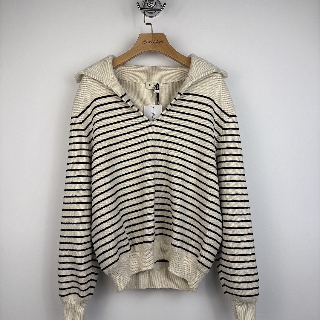 Celine Celine Striped Knit Sweater Size M Size M / US 6-8 / IT 42-44 - 1 Thumbnail