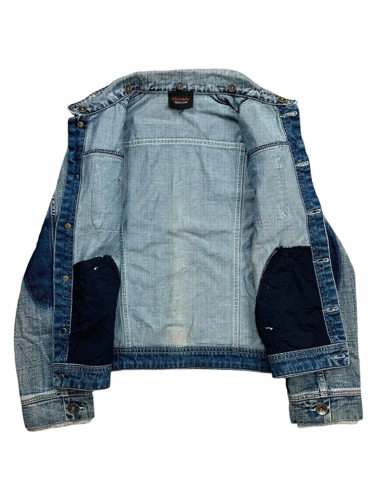 If Six Was Nine 2000s Roberto Cavalli - Devils Bono Denim Jacket Size US XS / EU 42 / 0 - 4 Thumbnail