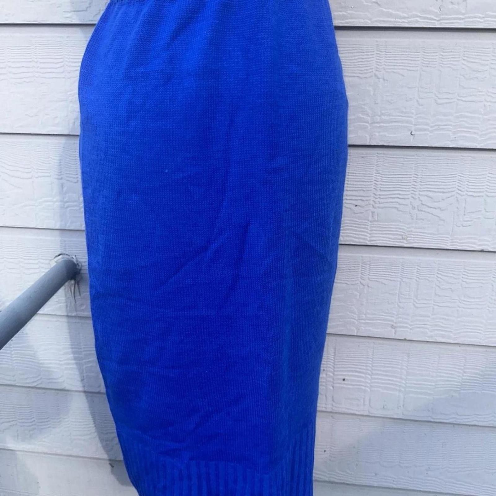 Other Vintage Colbalt blue acrylic blend knit sweater skirt sz. S Size 28" / US 6 / IT 42 - 3 Thumbnail