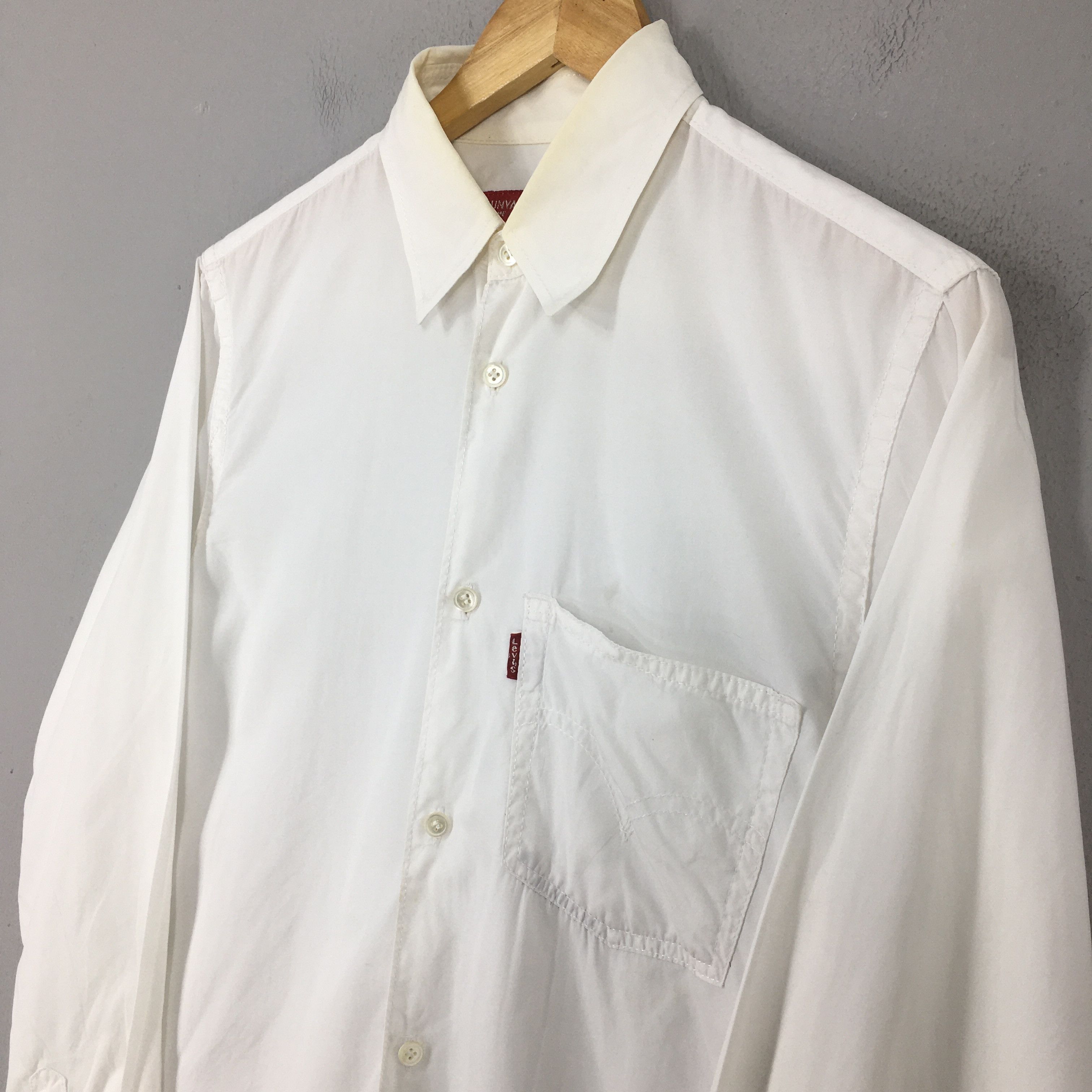 Levi's Vintage 2000s Levis Junya Watanabe Plain White Shirt Small Size US S / EU 44-46 / 1 - 3 Thumbnail