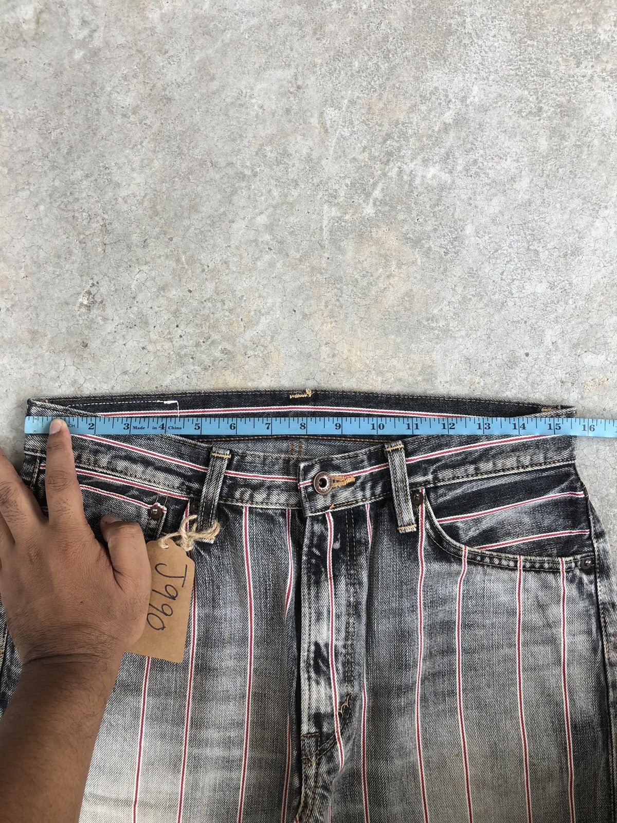 If Six Was Nine Japanese Edwin Flared Jeans Distressed Selvedge Hickory Size US 31 - 20 Thumbnail