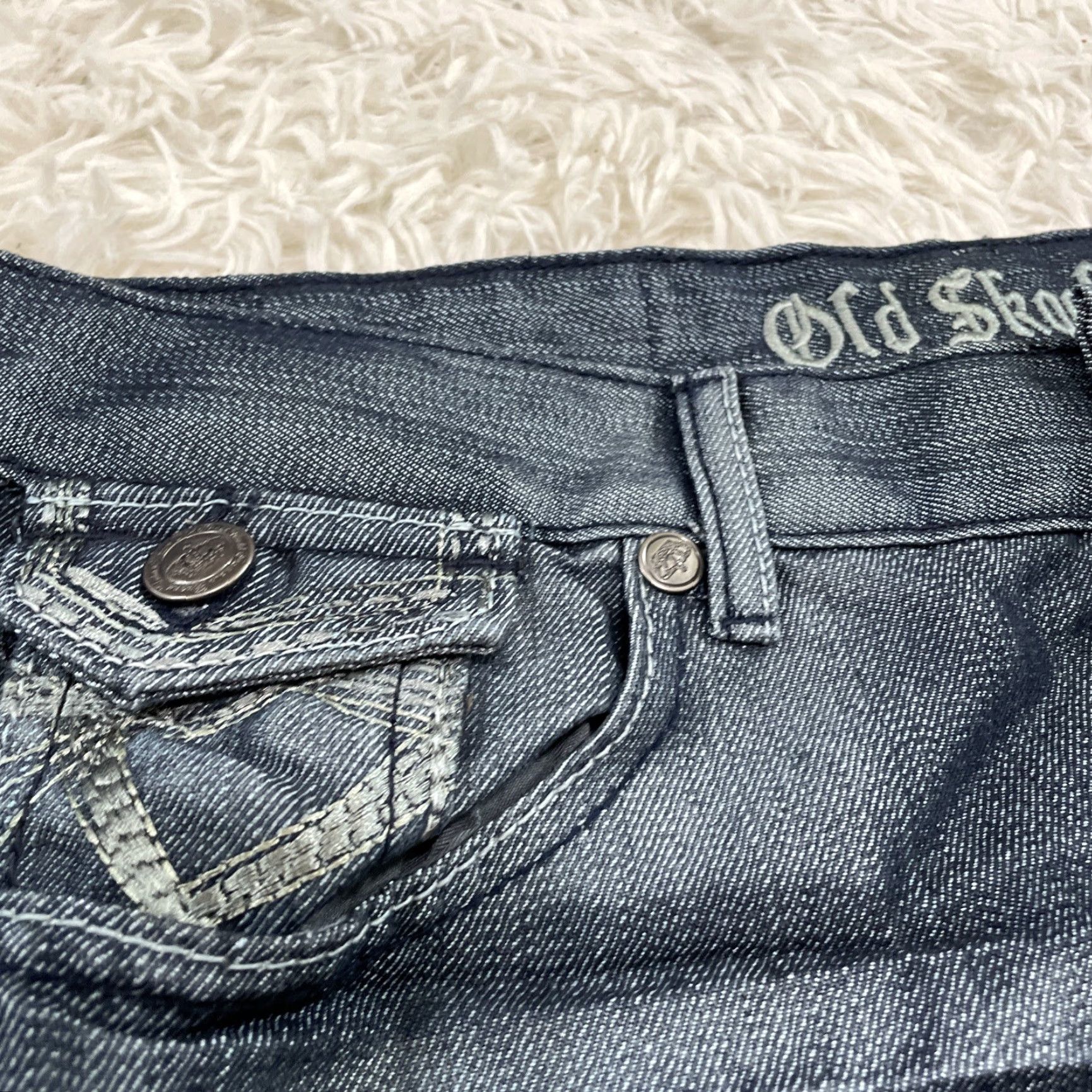 Denime VINTAGE Old Skool Straight Jeans sequin Pocket Adult 34x32 Denim Blue 5-Pocket Design Mens Jeans/Denim Shiny Dark Blue Size US 34 / EU 50 - 7 Thumbnail