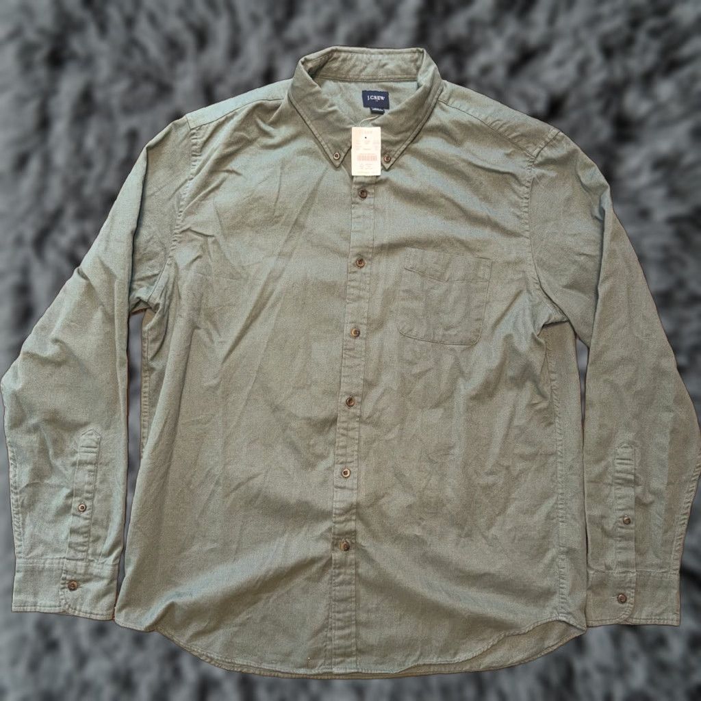 J.Crew J.CREW Shirt Mens XL Long Sleeve Textured Corduroy Button Down Green CD698 New Size US XL / EU 56 / 4 - 1 Thumbnail