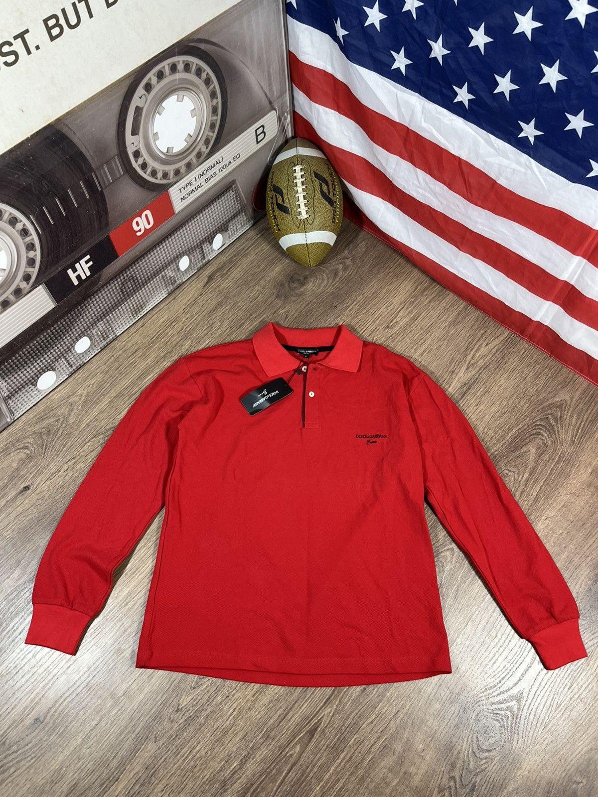 Dolce & Gabbana Dolce & Gabbana Red Polo Long Sleeve Size US L / EU 52-54 / 3 - 1 Thumbnail