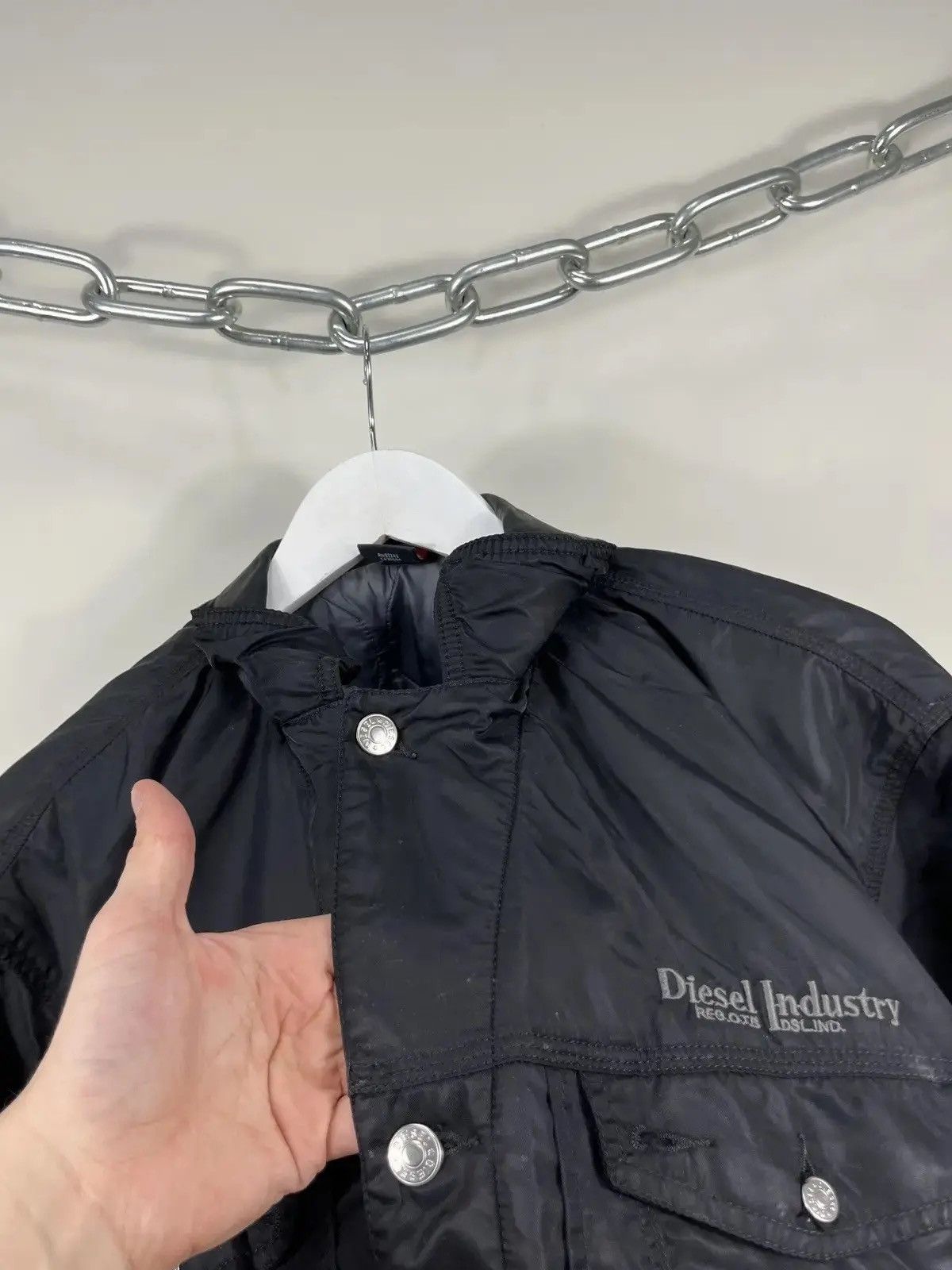 Diesel × Vintage Vintage Diesel 90s Rare Nylon Leather Avant Garde Jacket Size US L / EU 52-54 / 3 - 6 Thumbnail
