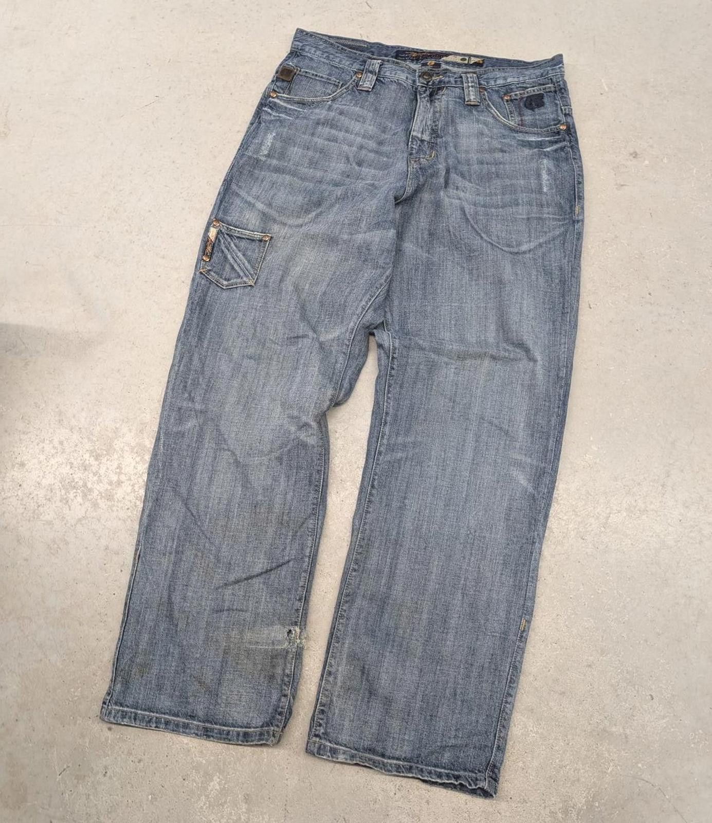 Ruff Ryders Vintage Y2K Ruff Ryder Denim Wide Leg Baggy Blue Jeans Size US 38 / EU 54 - 1 Thumbnail