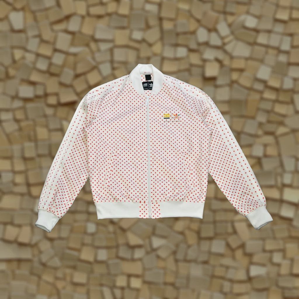 Adidas adidas Men’s Pharrell Williams White Red Polka Dot Track Top Jacket M Size Windbreaker Shirt Body Adult Mens Size US M / EU 48-50 / 2 - 1 Thumbnail